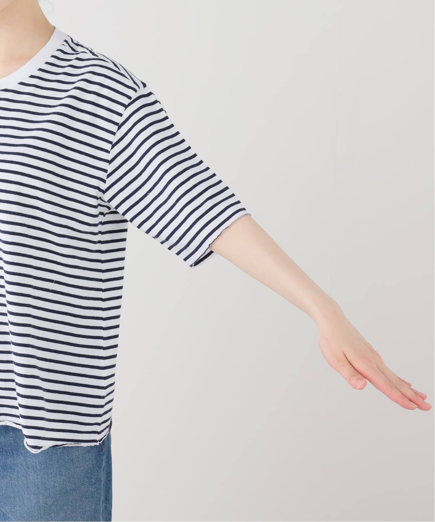 FRANK&EILEEN/フランクアンドアイリーン】 Perry Border Crewneck Tee