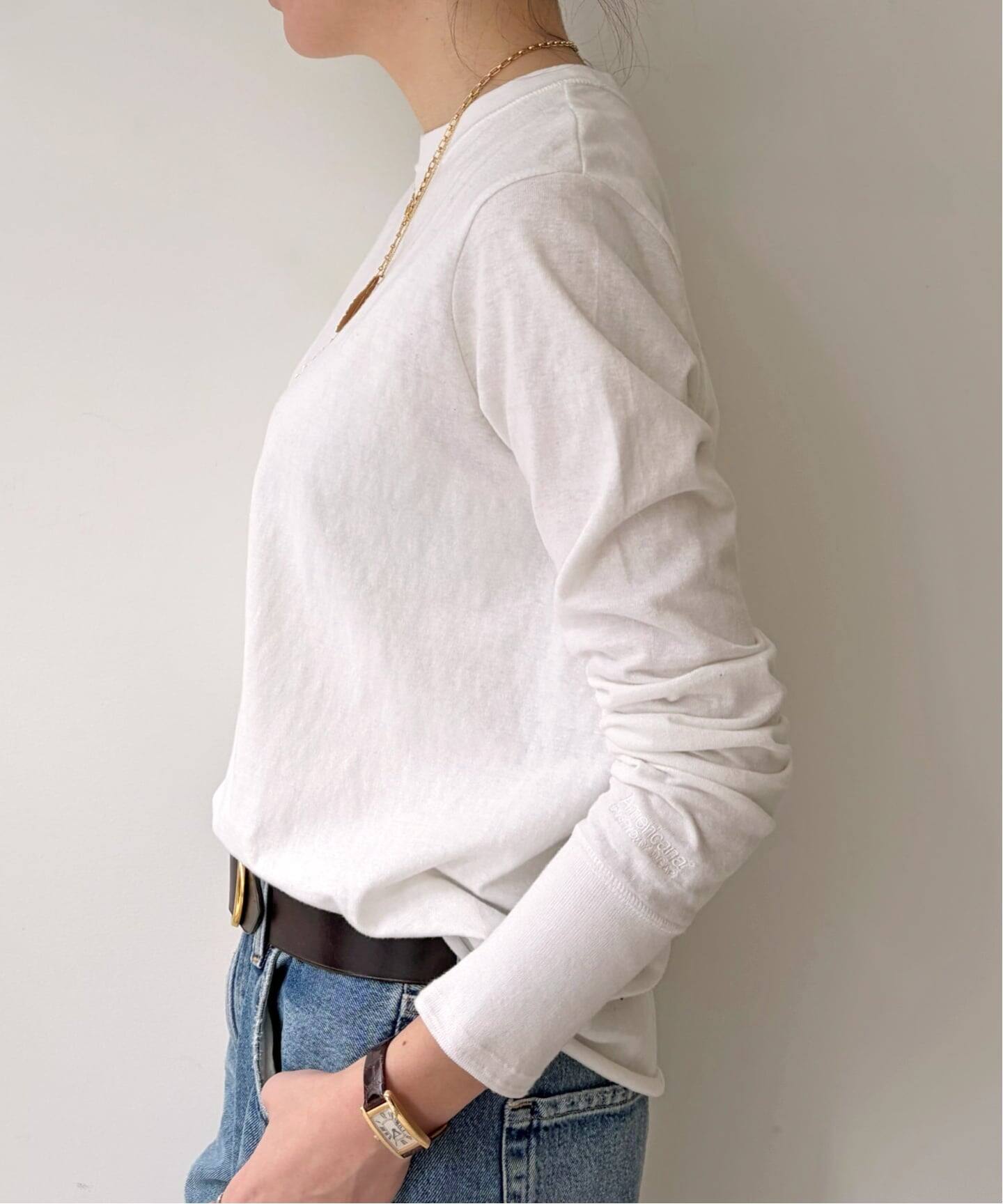 予約》【AMERICANA/アメリカーナ】 CREWNECK LONG SLEEVE TEE（Tシャツ