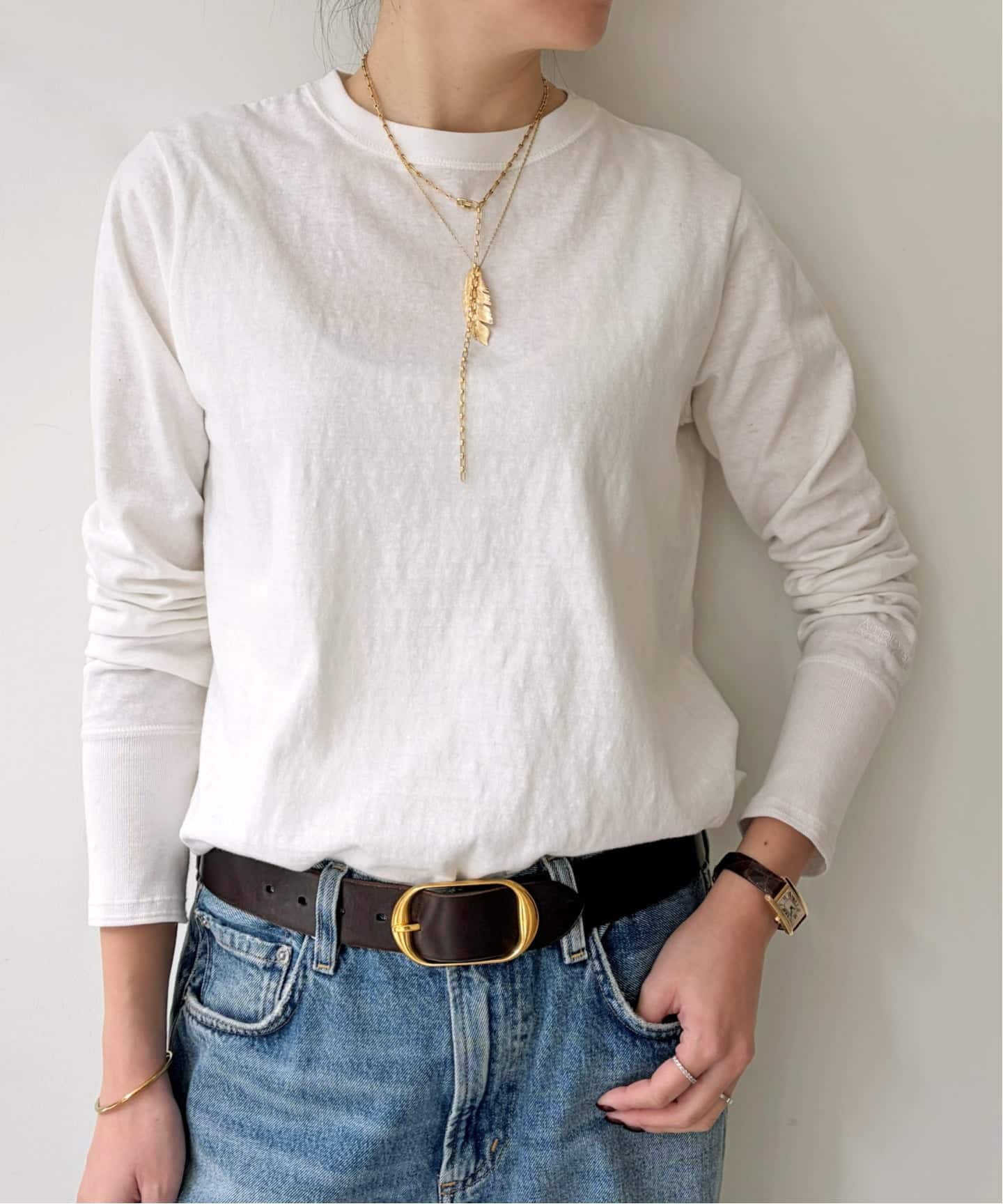 予約》【AMERICANA/アメリカーナ】 CREWNECK LONG SLEEVE TEE（Tシャツ