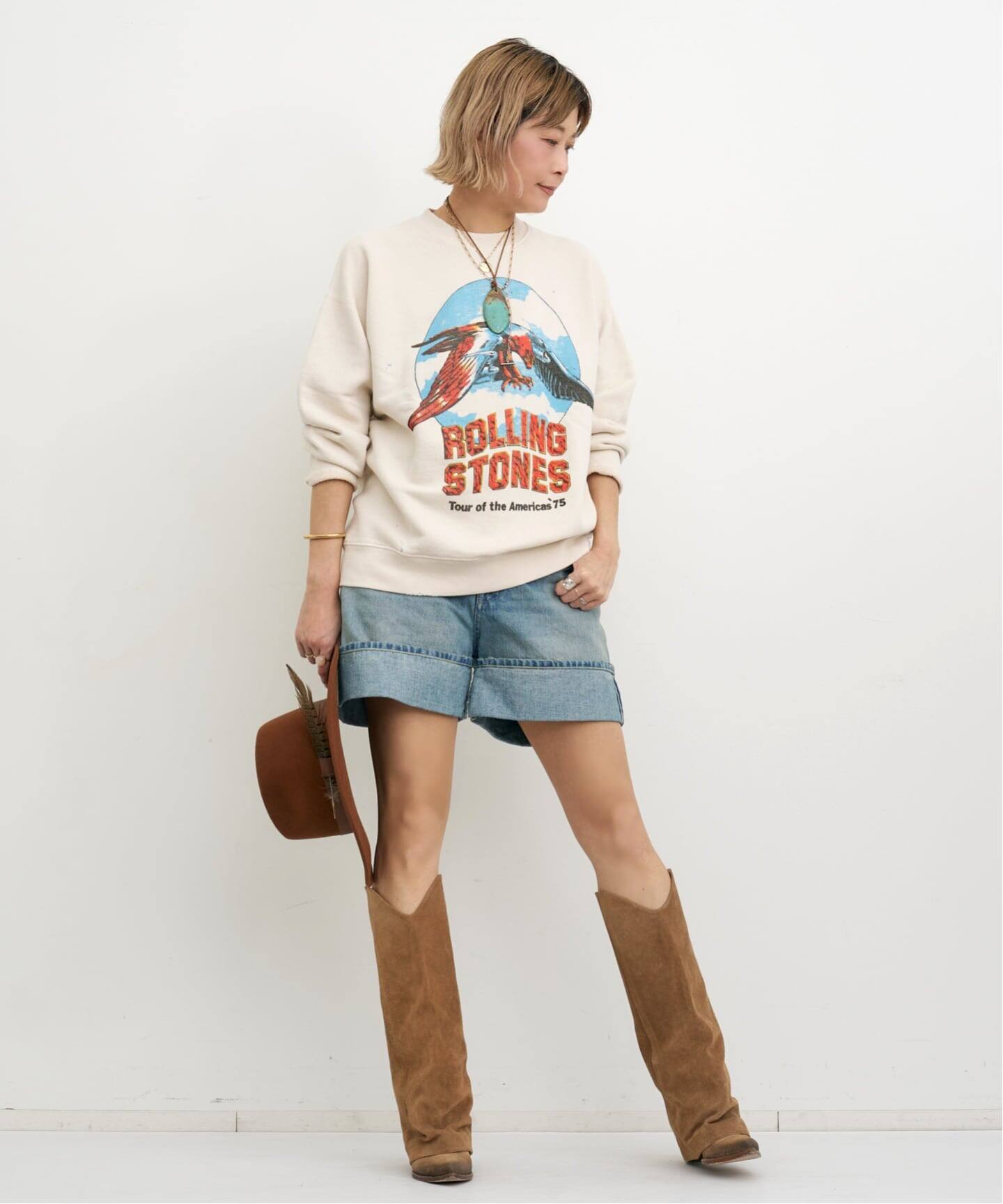 MADE WORN/メイド ウォン】 R.STONES CREW SWEAT（スウェット）｜L