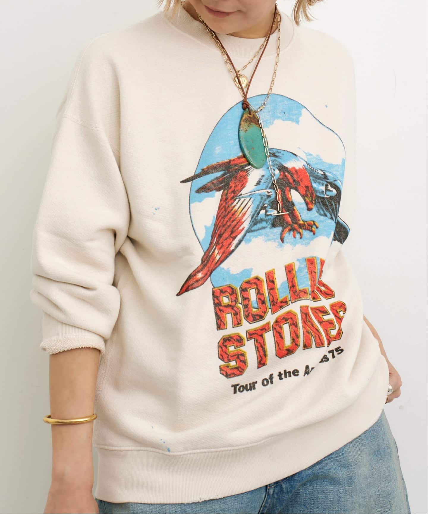 MADE WORN/メイド ウォン】 R.STONES CREW SWEAT（スウェット）｜L