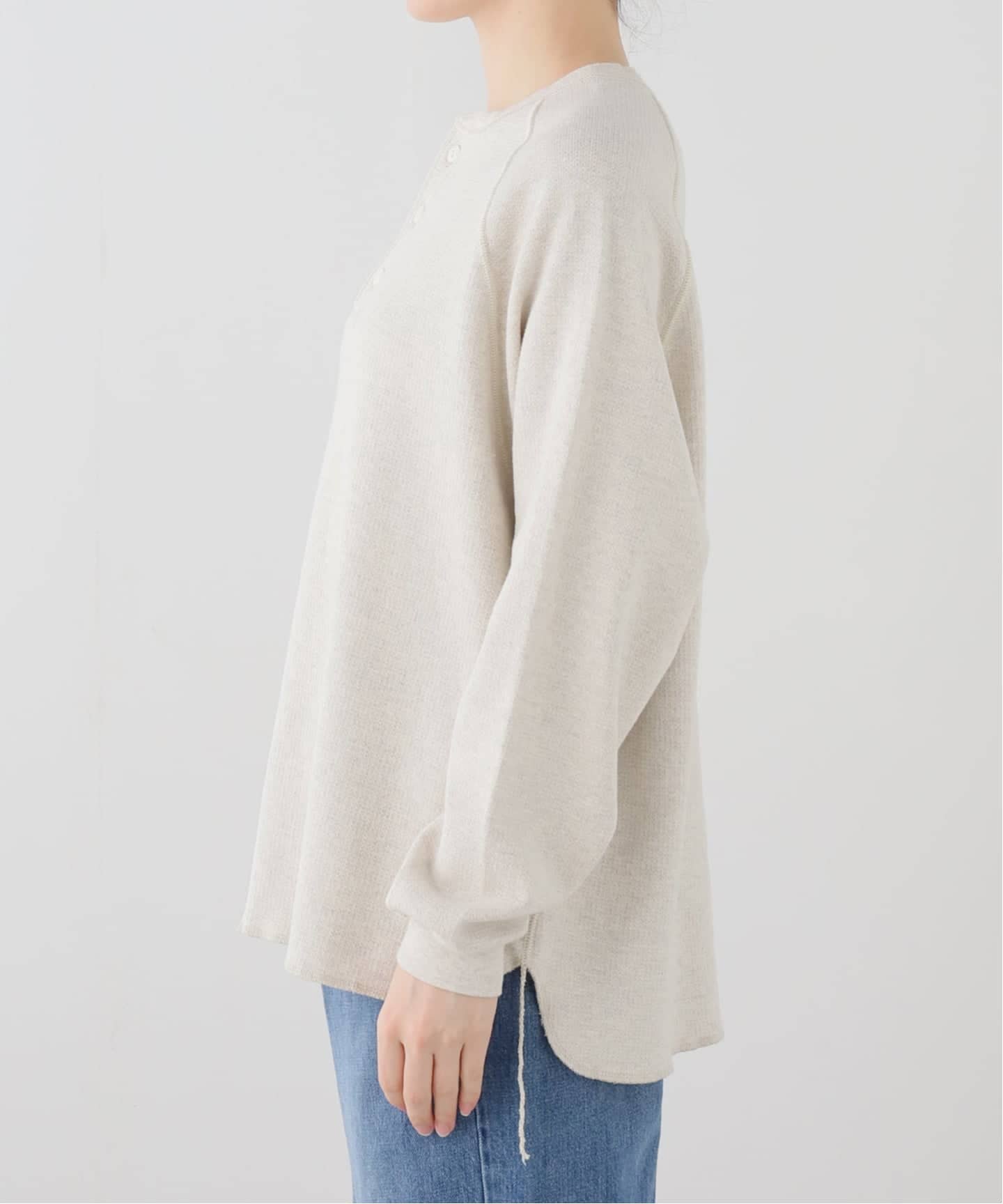 REMI RELIEF/レミ レリーフ】 W TUCK HENLEY NECK LONGSLEEVE TEE（T