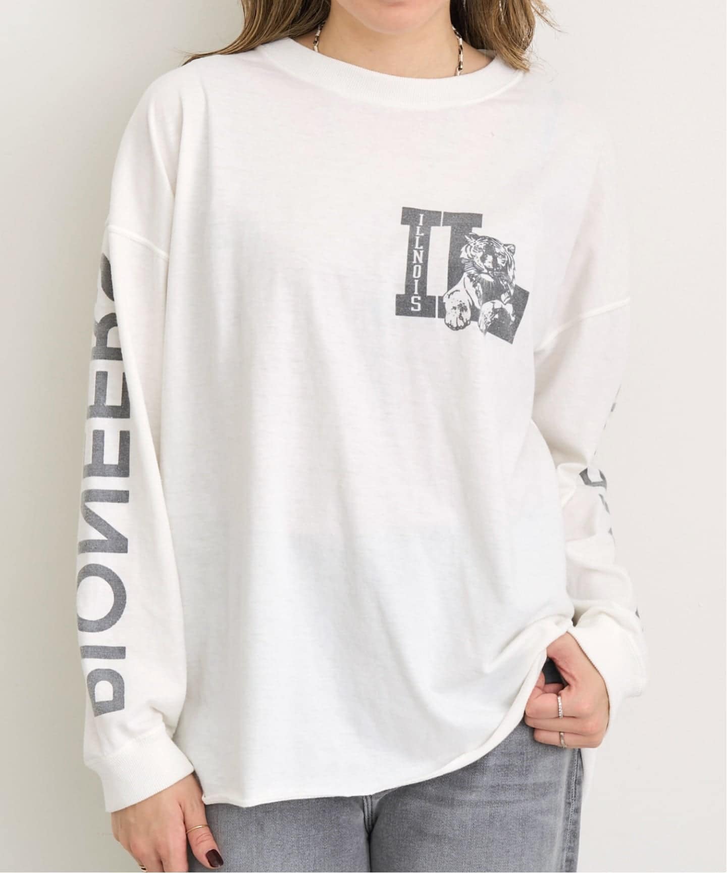 新品タグ付き、L'Appartement購入、レミレリーフカットソー REMI RELIEF/レミ レリーフ】 RINGER T-SHIRT（Tシャツ／カットソー