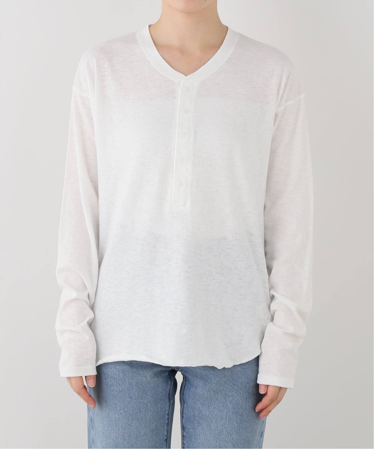 GOOD GRIEF!/グッド グリーフ】 ROUGH-COT HENLEY NECK TOP（Tシャツ