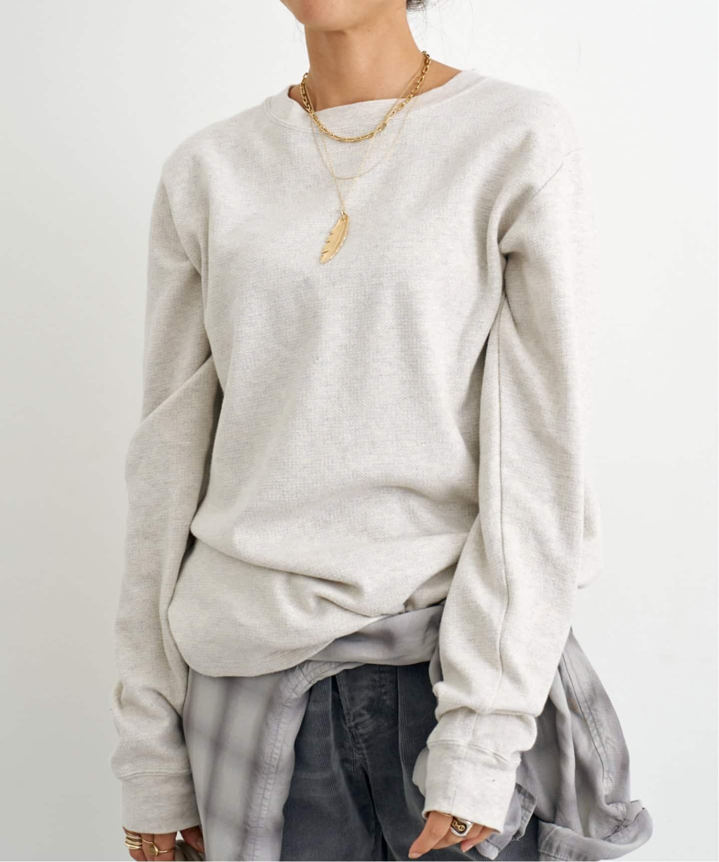 アパルトモン REMI RELIEF Sleeve Line Tシャツ REMI RELIEF/レミ レリーフ】 W TUCK LONG SLEEVE T SHIRT（Tシャツ