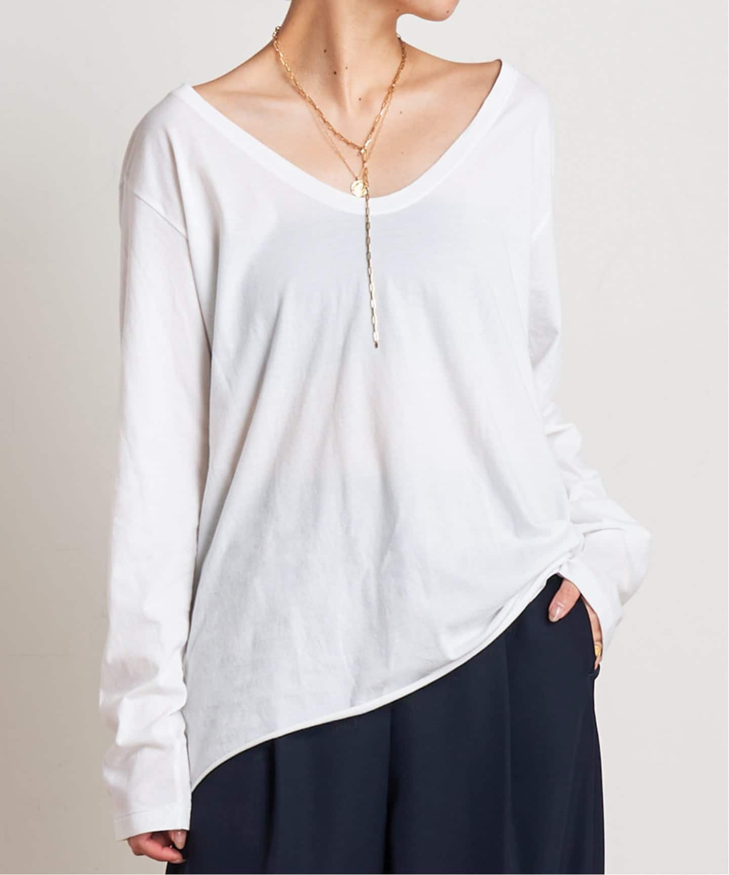 Low-necked T-sh（Tシャツ／カットソー）｜AP STUDIO（エーピー