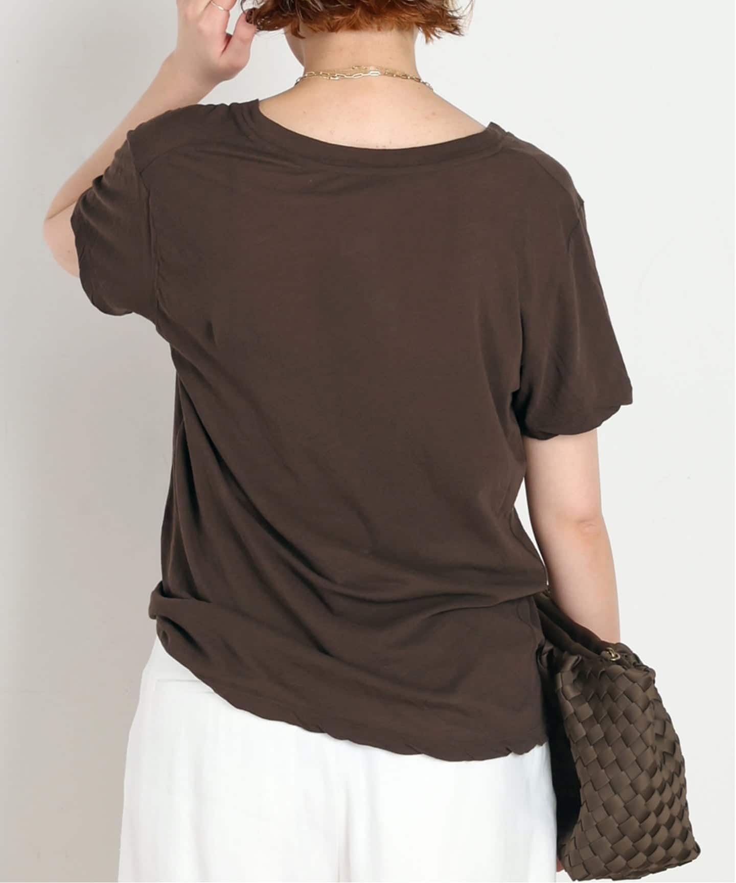 コットンリネンVネックTシャツ（Tシャツ／カットソー）｜AP STUDIO