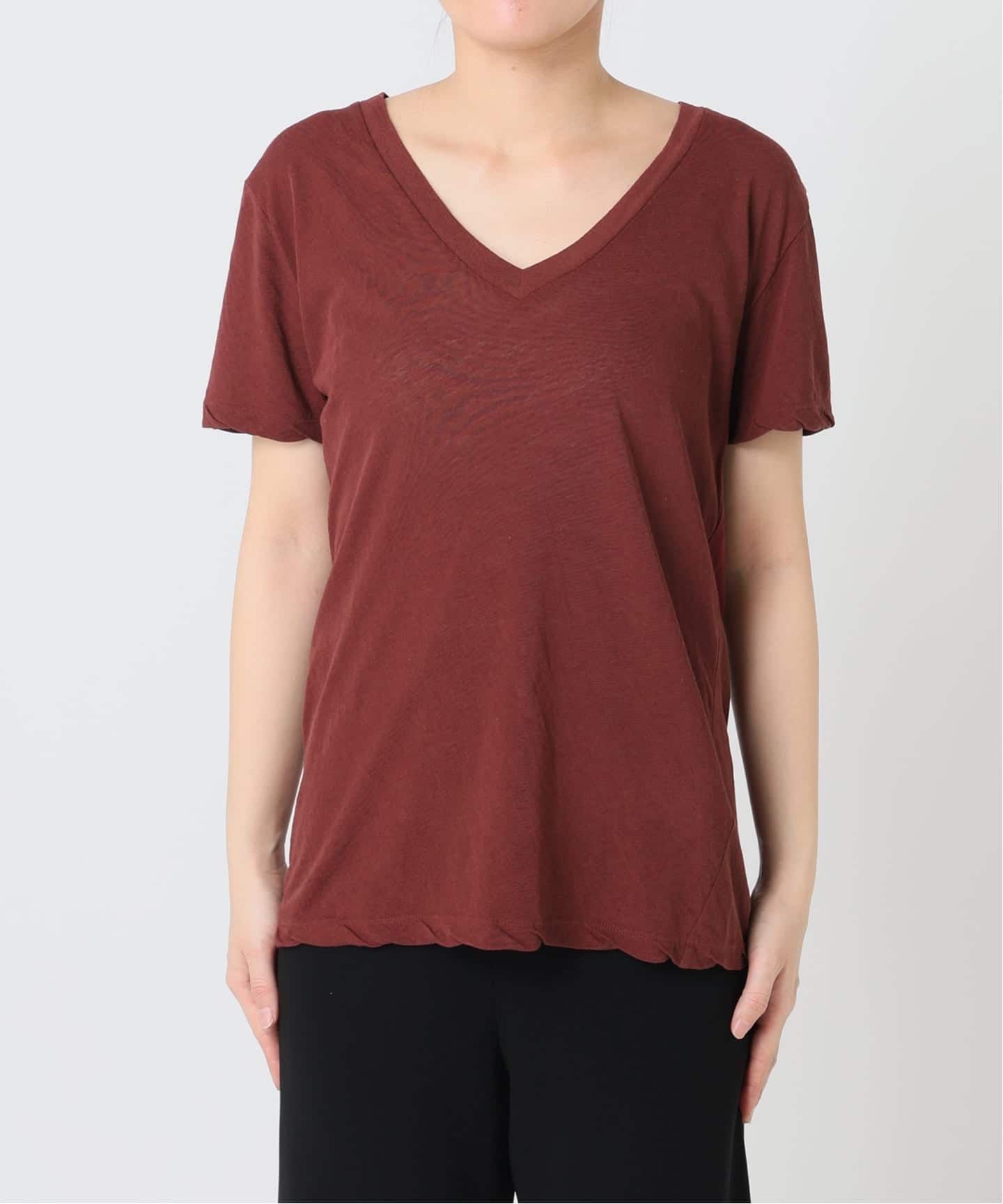 コットンリネンVネックTシャツ（Tシャツ／カットソー）｜AP STUDIO