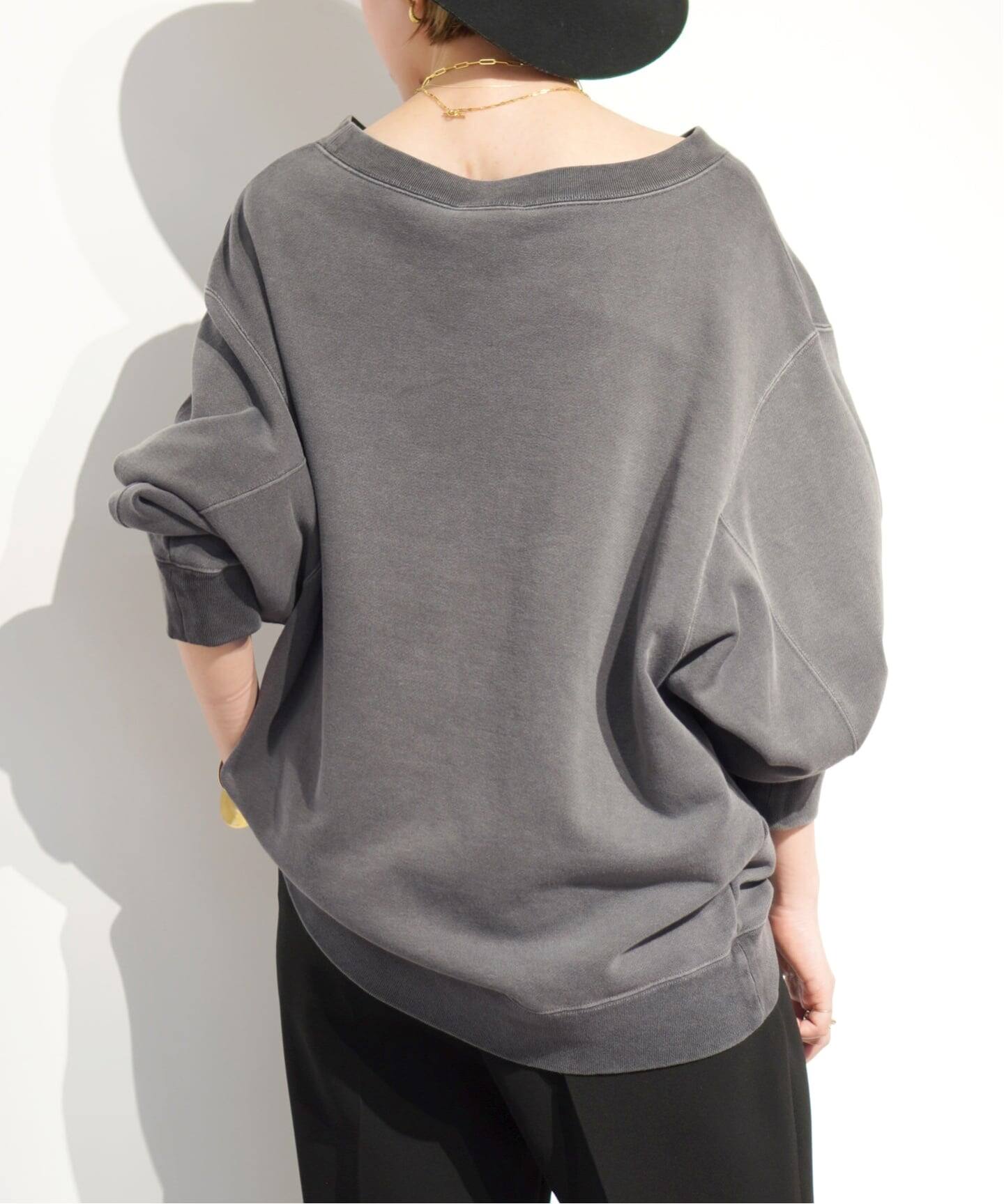 AP STUDIO 26SS ヴィンテージオフショルダープルオーバーベージュ ヴィンテージオフショルダープルオーバー（Tシャツ／カットソー）｜AP