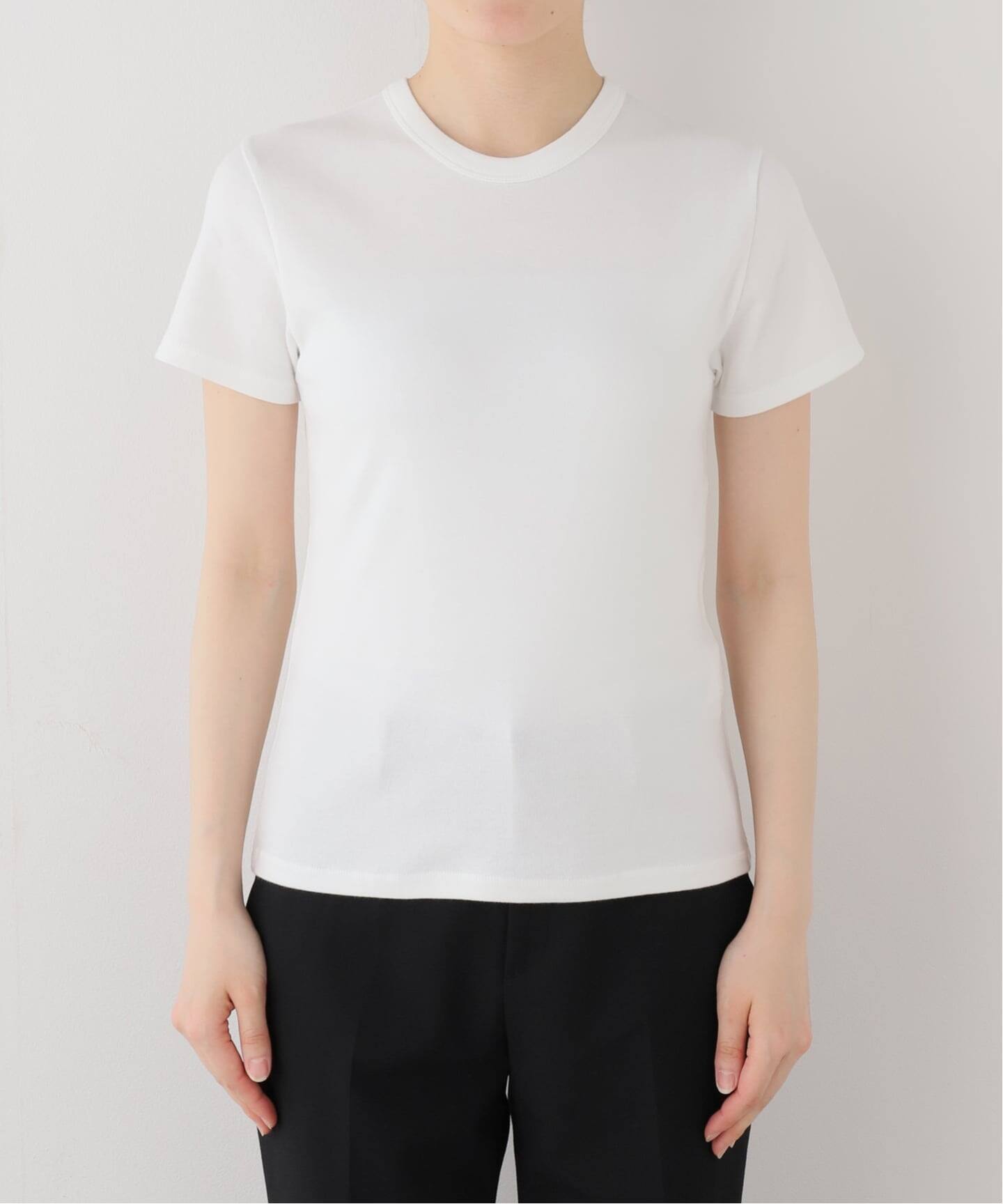 美品 AP STUDIO C/P Rib Tシャツ ホワイト Comfort Tシャツ（Tシャツ／カットソー）｜AP STUDIO（エーピー