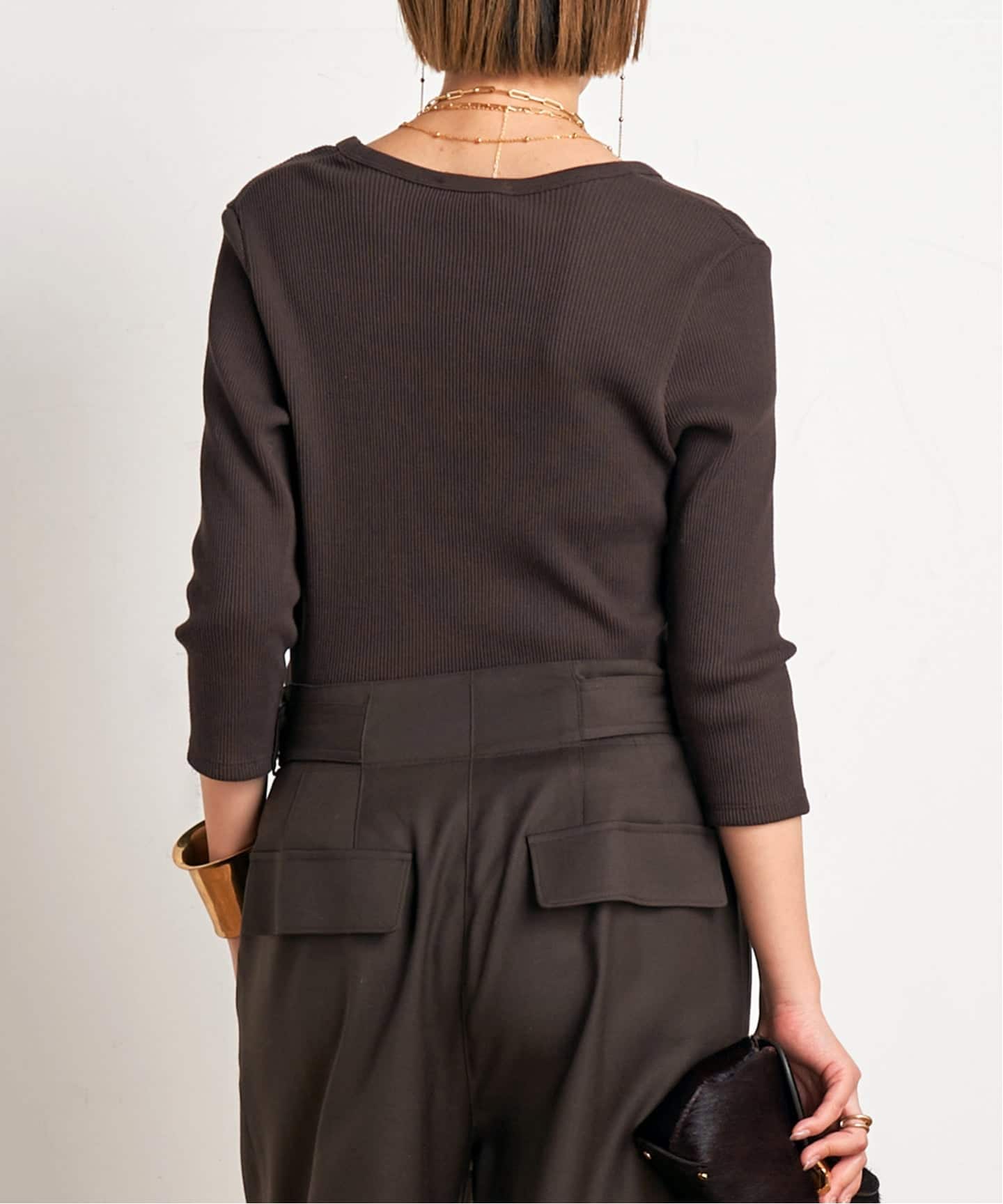 リブTネックリブプルオーバー（Tシャツ／カットソー）｜AP STUDIO