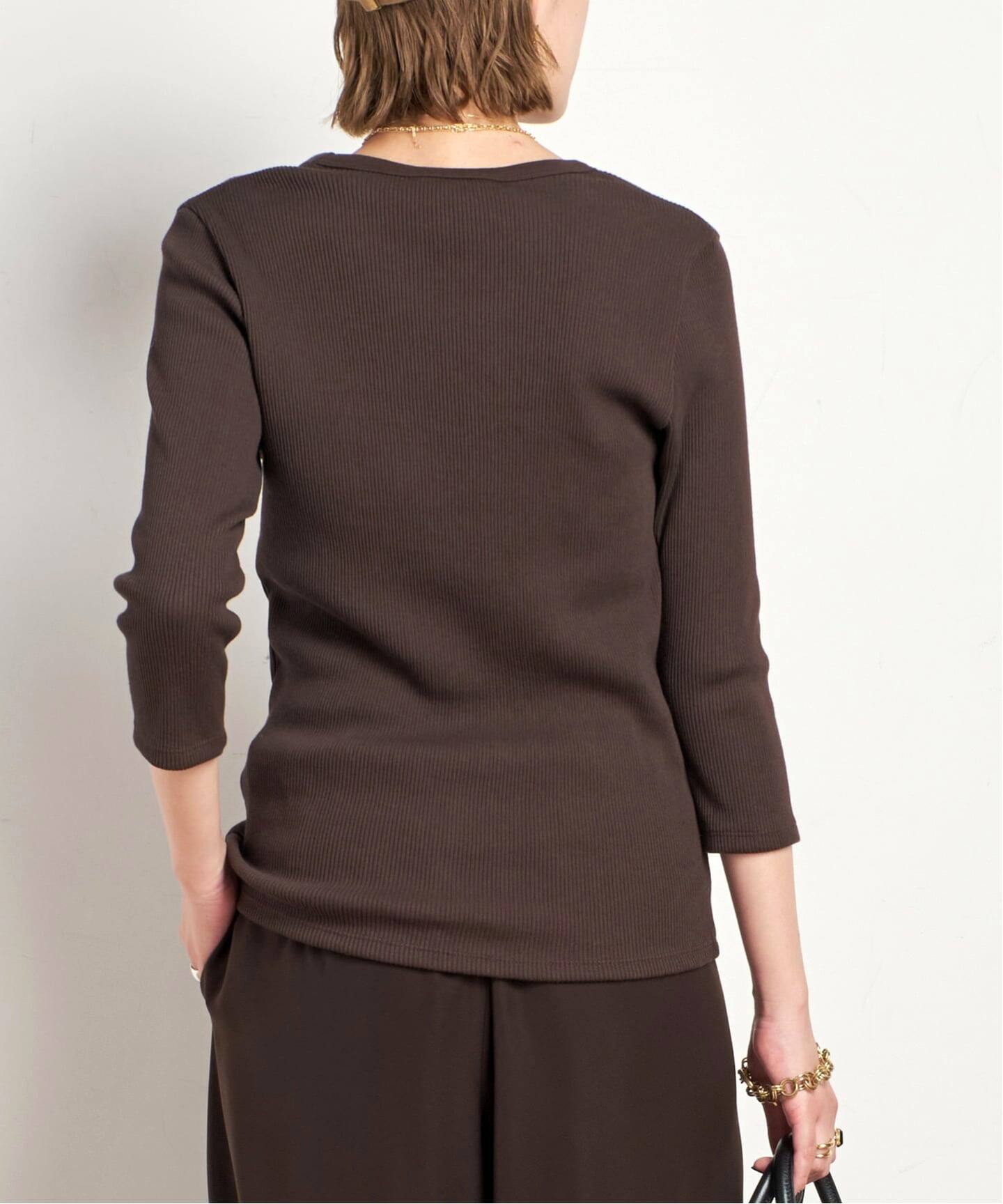 AP STUDIO リブUネックプルオーバー リブUネックプルオーバー（Tシャツ／カットソー）｜AP STUDIO