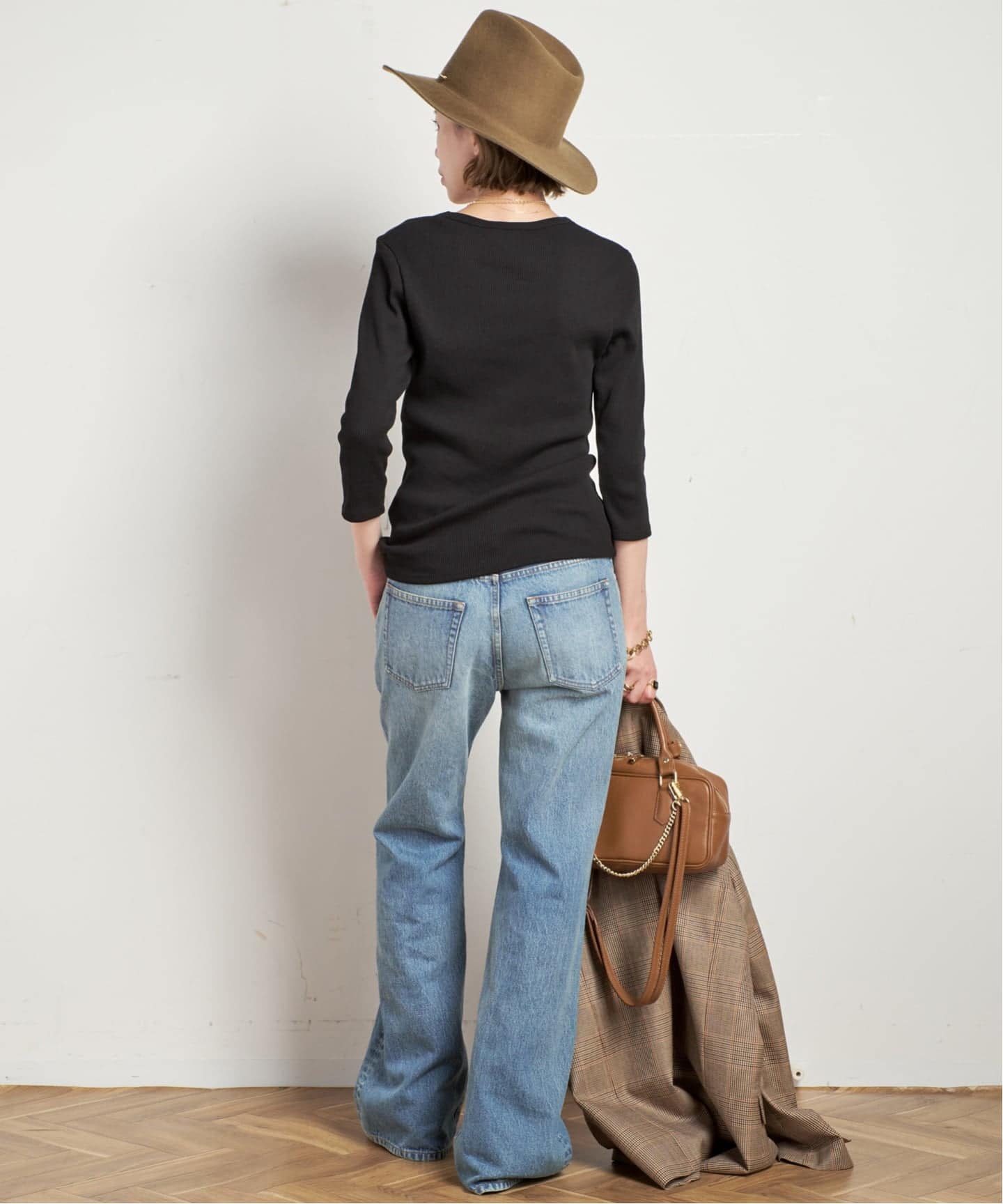 リブUネックプルオーバー（Tシャツ／カットソー）｜AP STUDIO