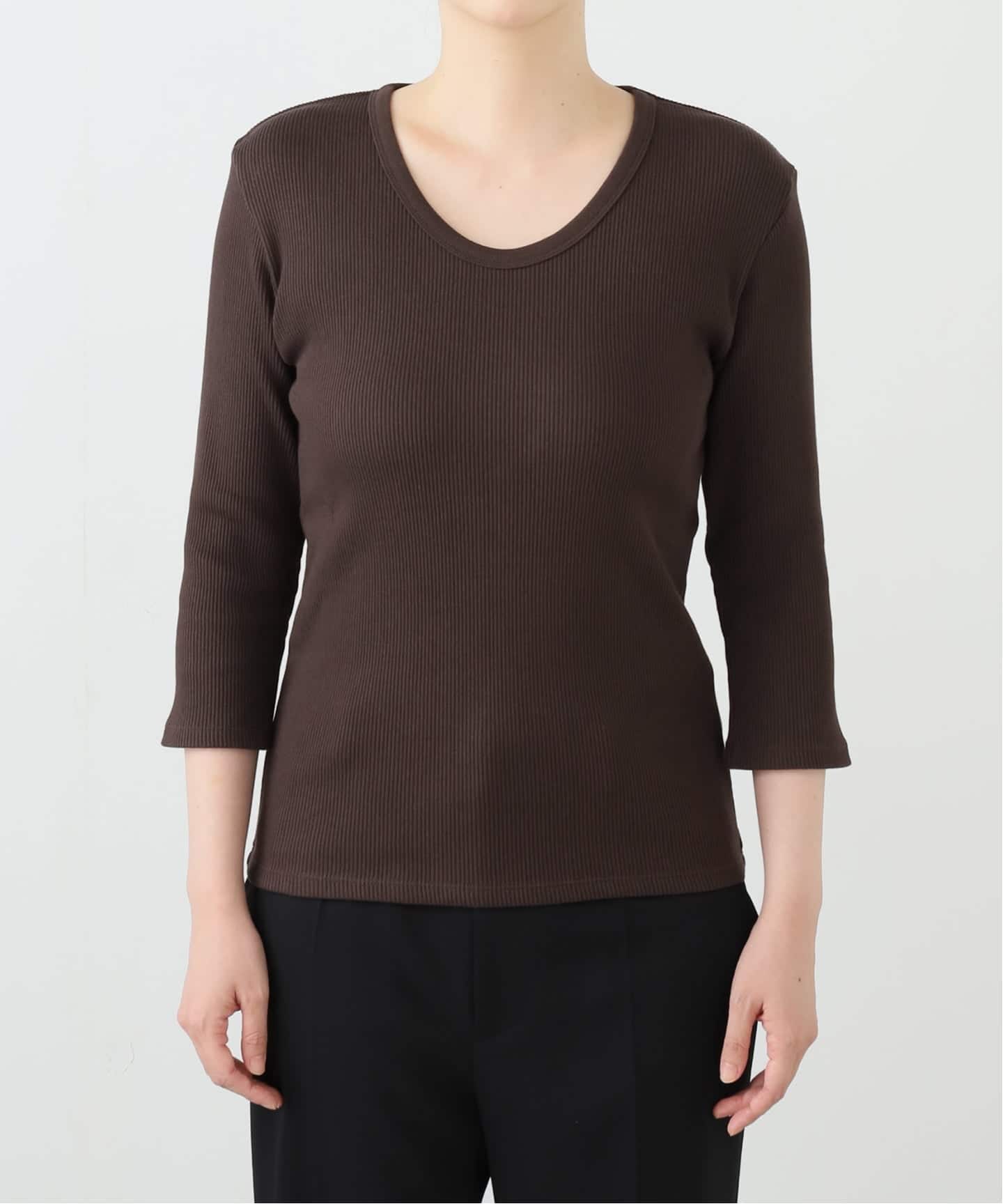 AP STUDIO リブUネックプルオーバー リブUネックプルオーバー（Tシャツ／カットソー）｜AP STUDIO