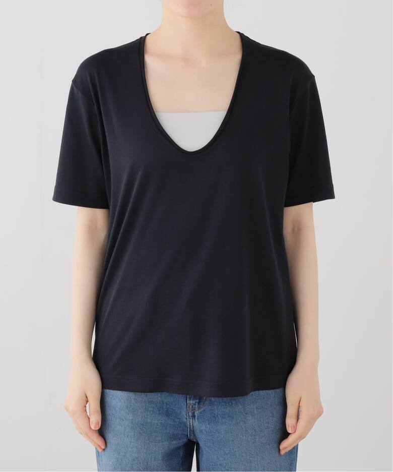 TOTEME/トーテム】Cotton silk tee(BLACK)（Tシャツ／カットソー）｜AP 