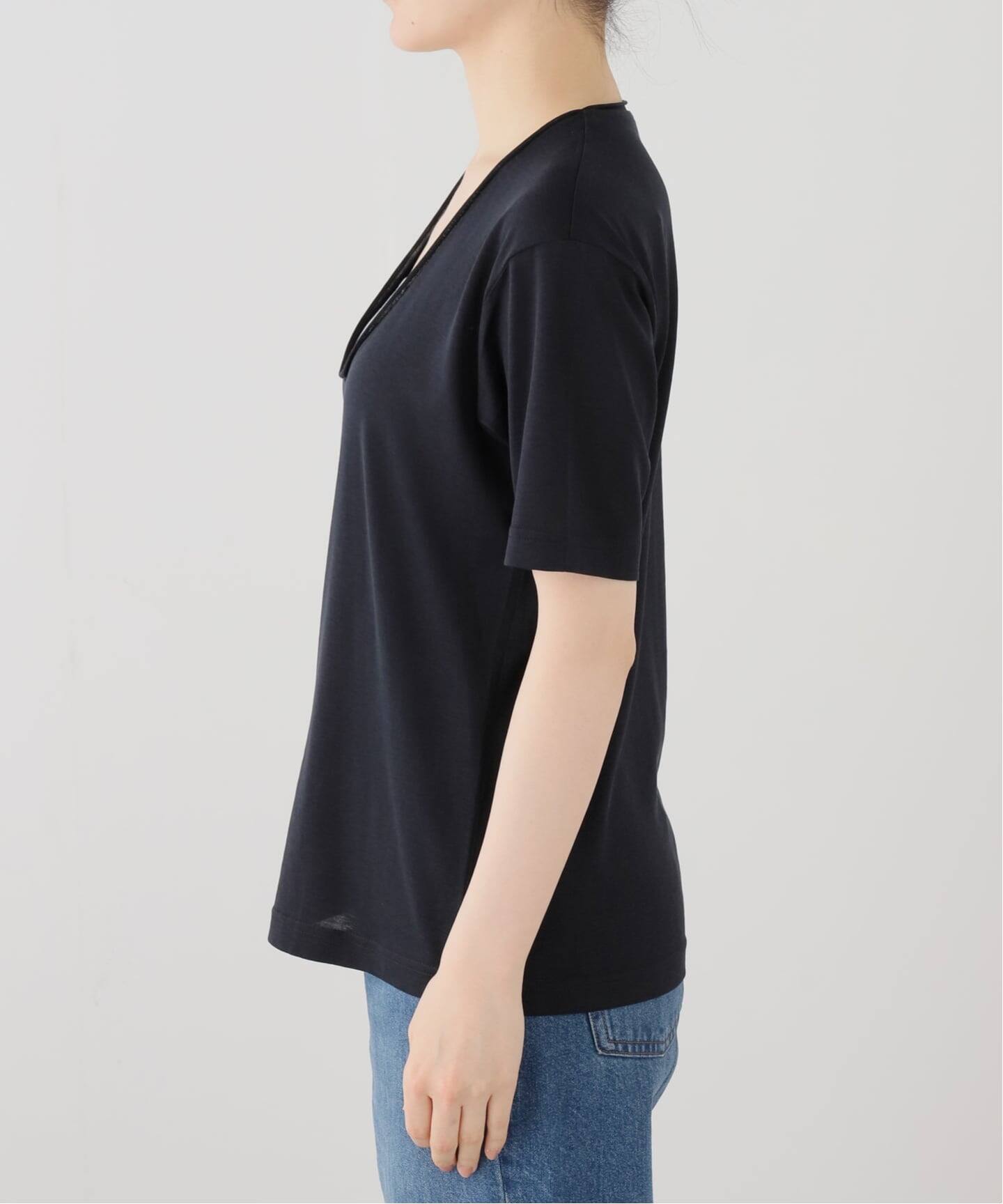 TOTEME/トーテム】Cotton silk tee(BLACK)（Tシャツ／カットソー）｜AP