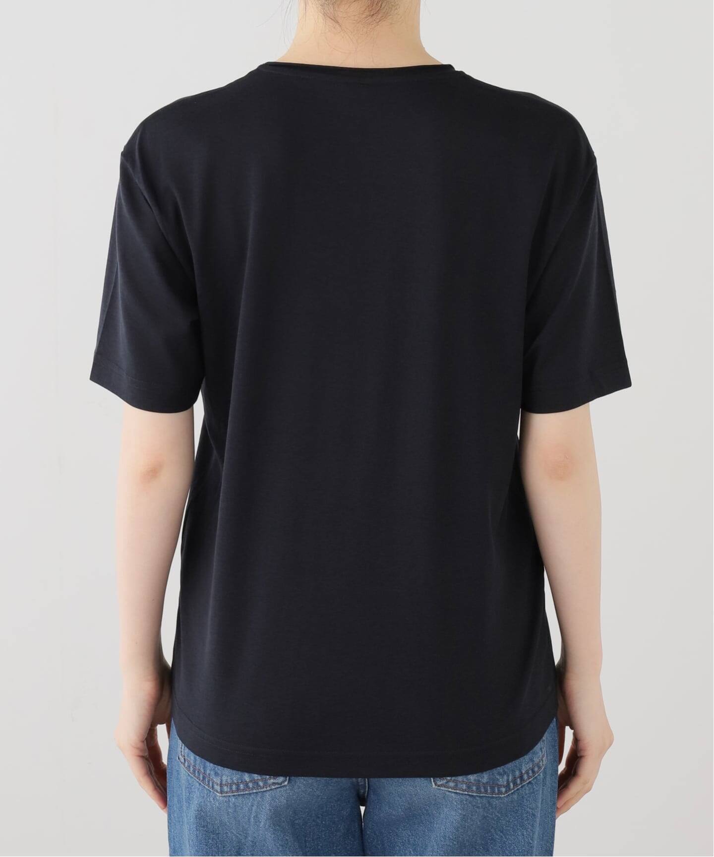 TOTEME/トーテム】Cotton silk tee(BLACK)（Tシャツ／カットソー）｜AP