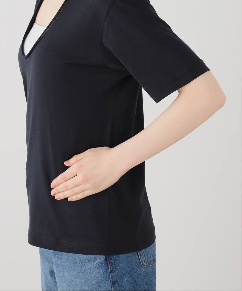 TOTEME/トーテム】Cotton silk tee(BLACK)（Tシャツ／カットソー）｜AP 