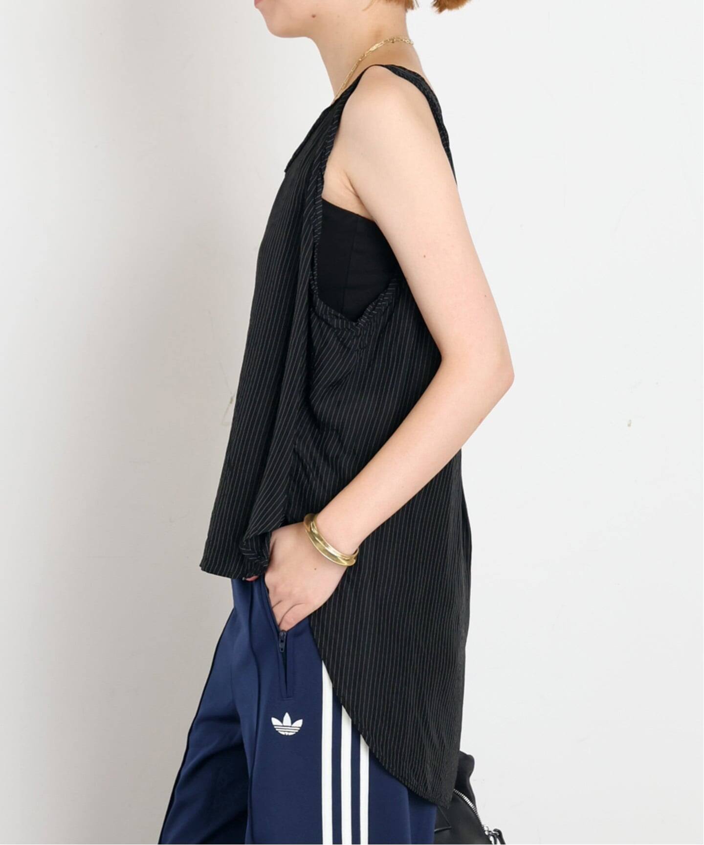 ARCHIVE STANCE/アーカイブスタンス】washed stripe cupro tank