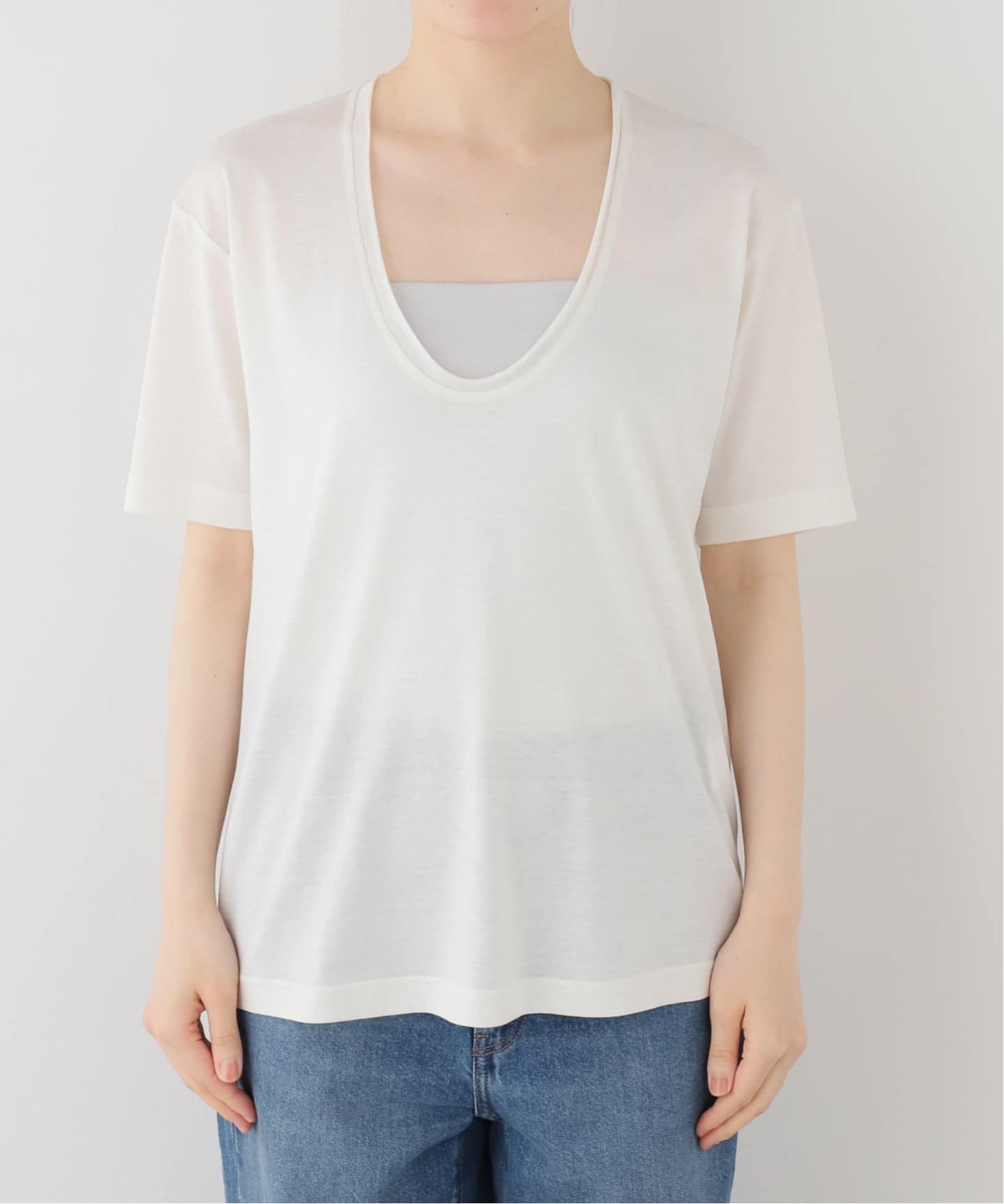 TOTEME/トーテム】Cotton silk tee(WHITE)（Tシャツ／カットソー）｜AP