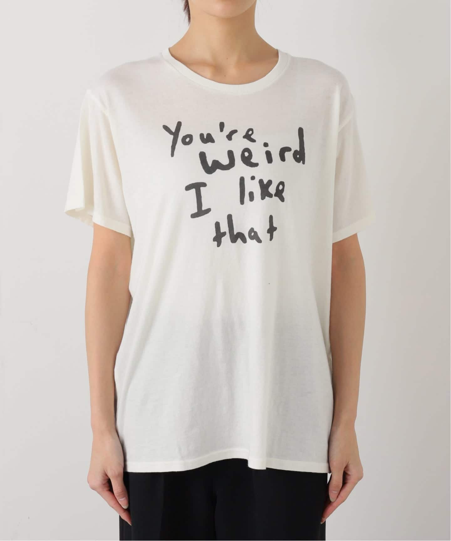 AP STUDIO追加 Distortion Tシャツ★ホワイト AP STUDIO》Distortion Tシャツ ◇ ホワイト 【公式通販】