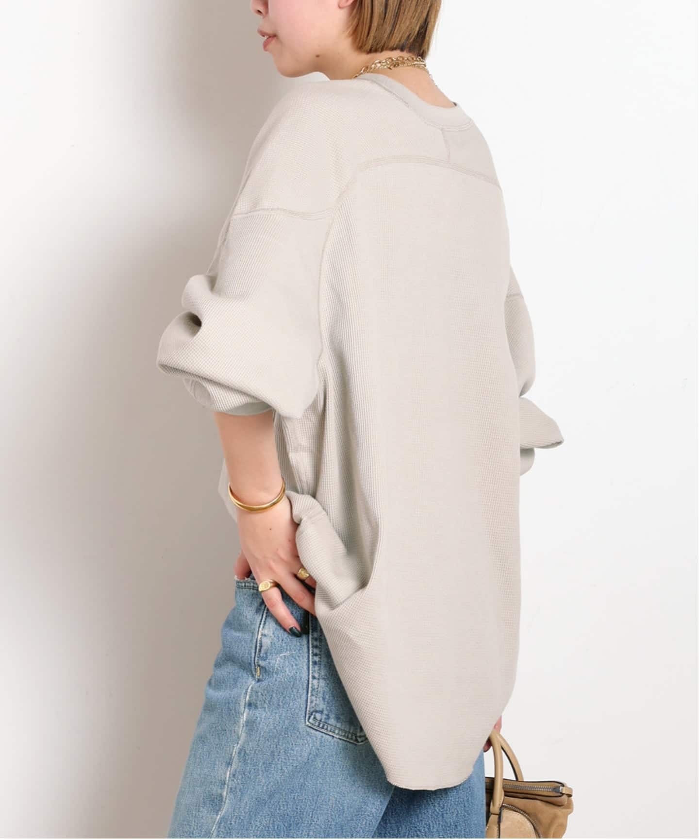 2025【AMERICANA/アメリカーナ】別注サーマルプルオーバー　ベージュ 予約》【AMERICANA/アメリカーナ】別注サーマルプルオーバー（Tシャツ