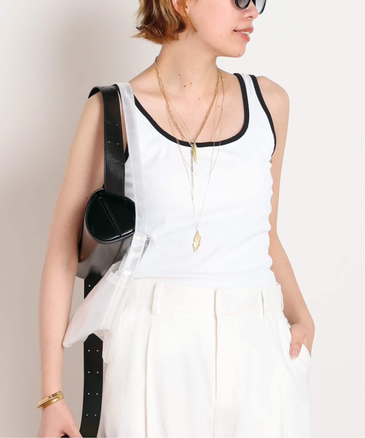 予約》【DAWN/ダン】BICOLOR TANKTOP（カップ付きインナー）｜AP