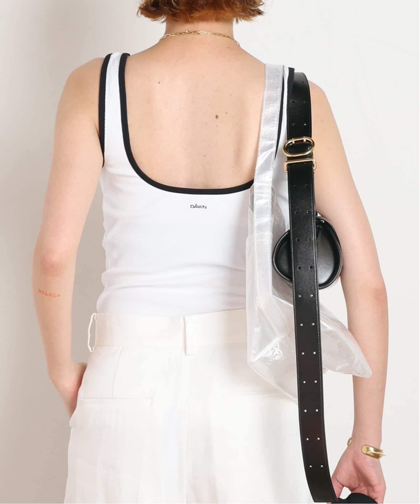予約》【DAWN/ダン】BICOLOR TANKTOP（カップ付きインナー）｜AP