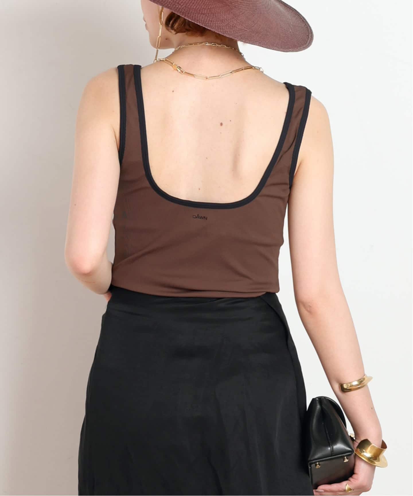 新品タグ付き DAWN ダン BICOLOR CAMISOLE 38 予約》【DAWN/ダン】BICOLOR TANKTOP（カップ付きインナー）｜AP