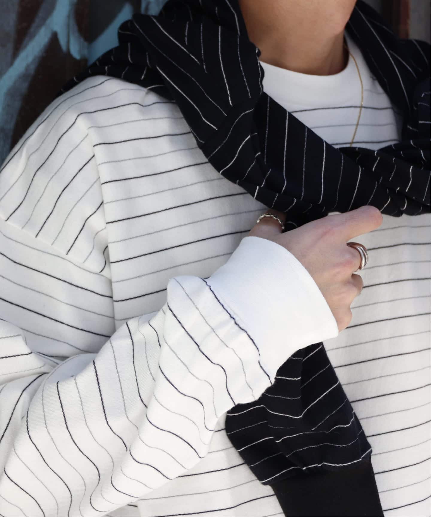 ROTOL / ロトル Lumiflect Border Long Sleeve Tee（Tシャツ