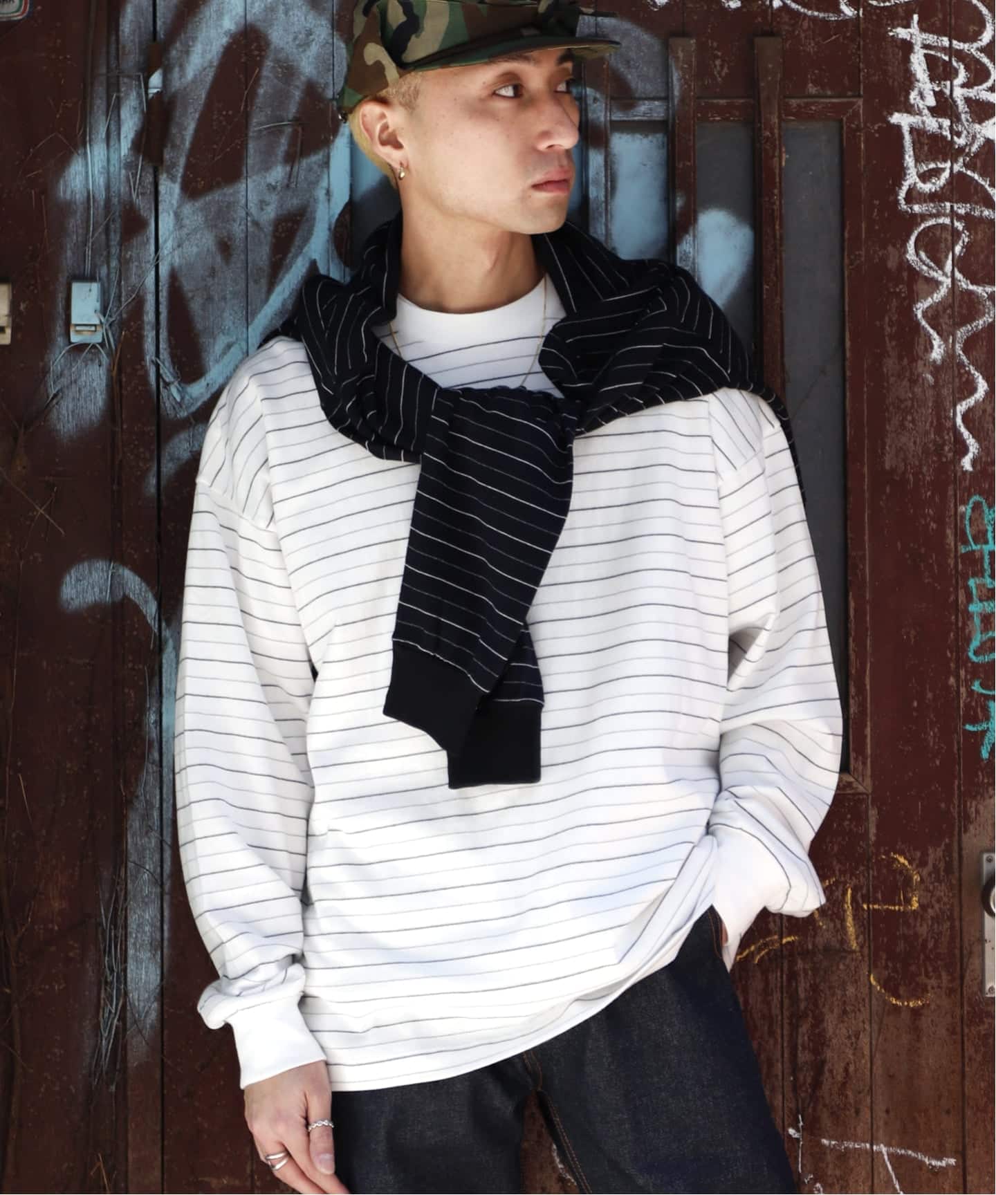 ROTOL / ロトル Lumiflect Border Long Sleeve Tee（Tシャツ