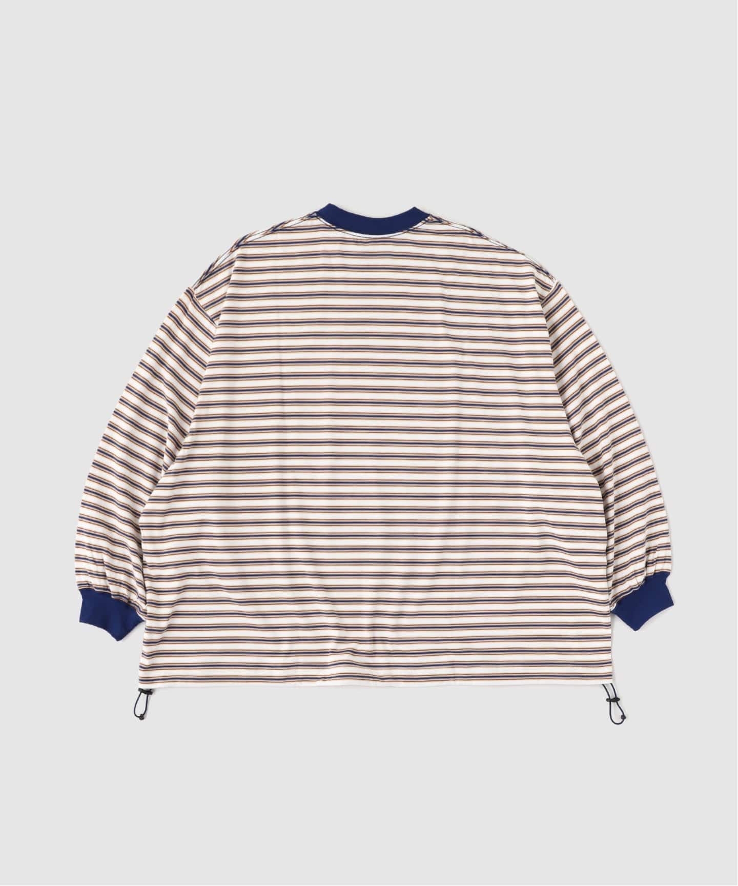 is-ness / イズネス Balloon Border Long-sleeve T-Shi（Tシャツ