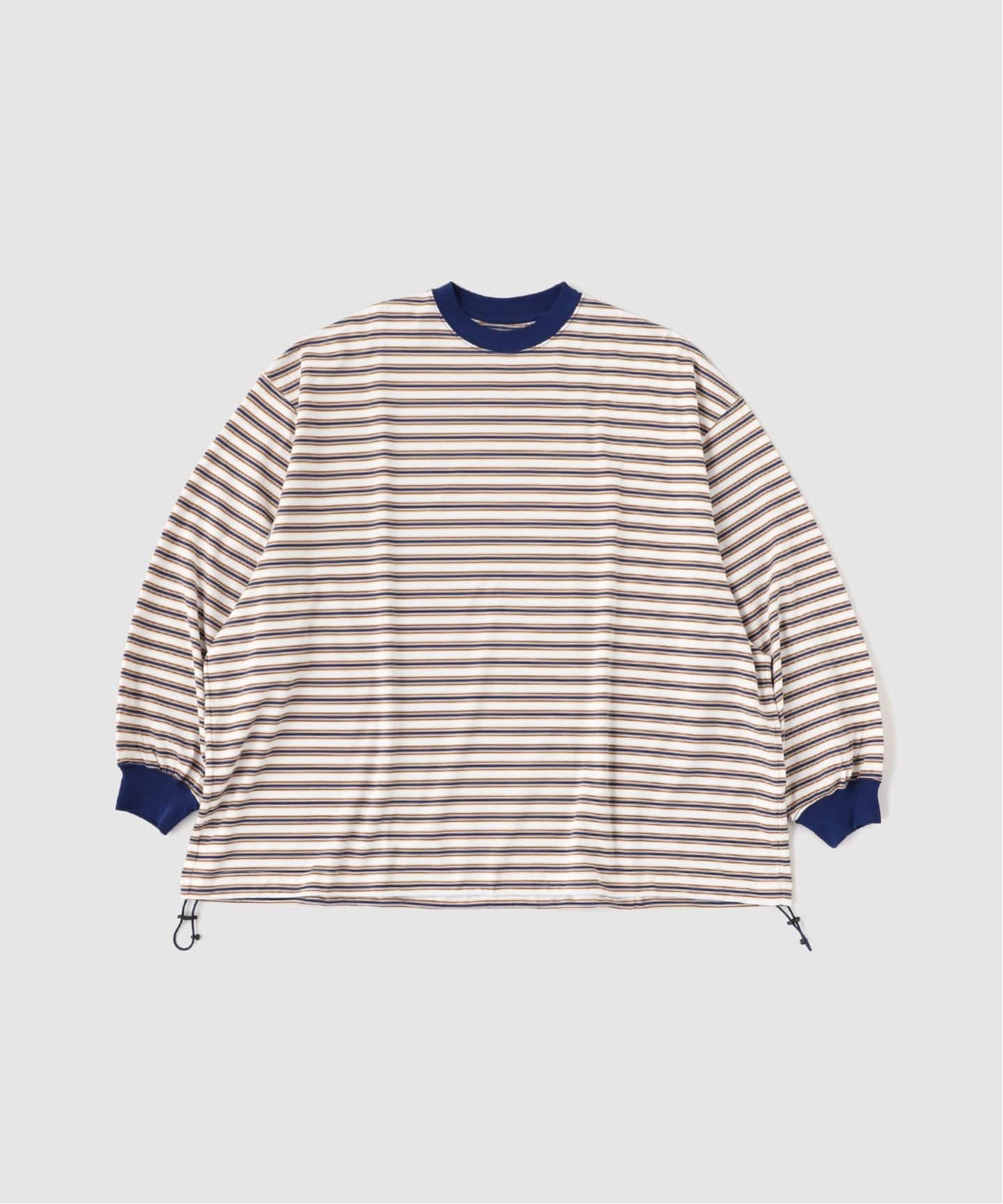 is-ness / イズネス Balloon Border Long-sleeve T-Shi（Tシャツ
