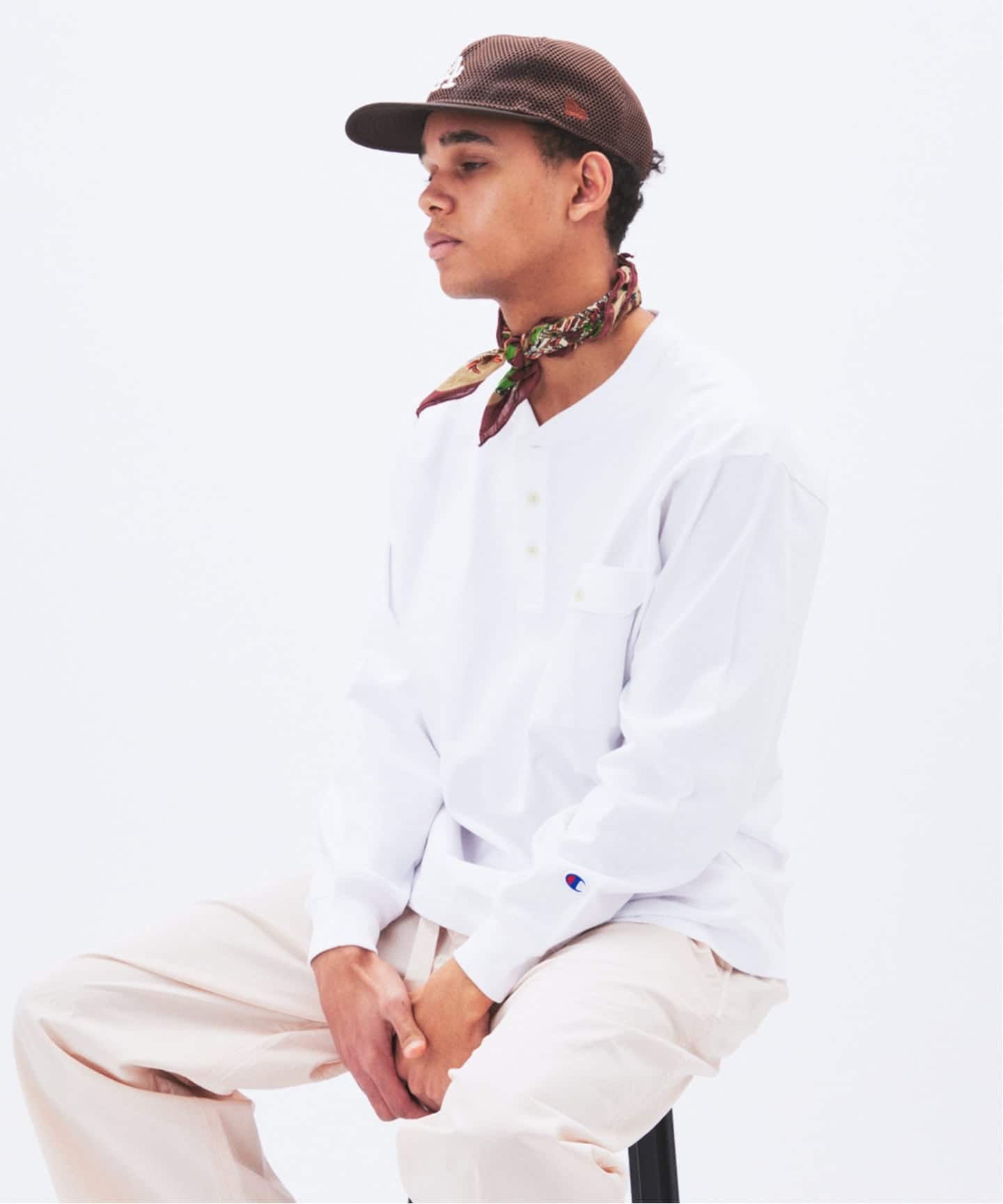 CHAMPION / チャンピオン for JS 長袖 ヘンリーネック（Tシャツ