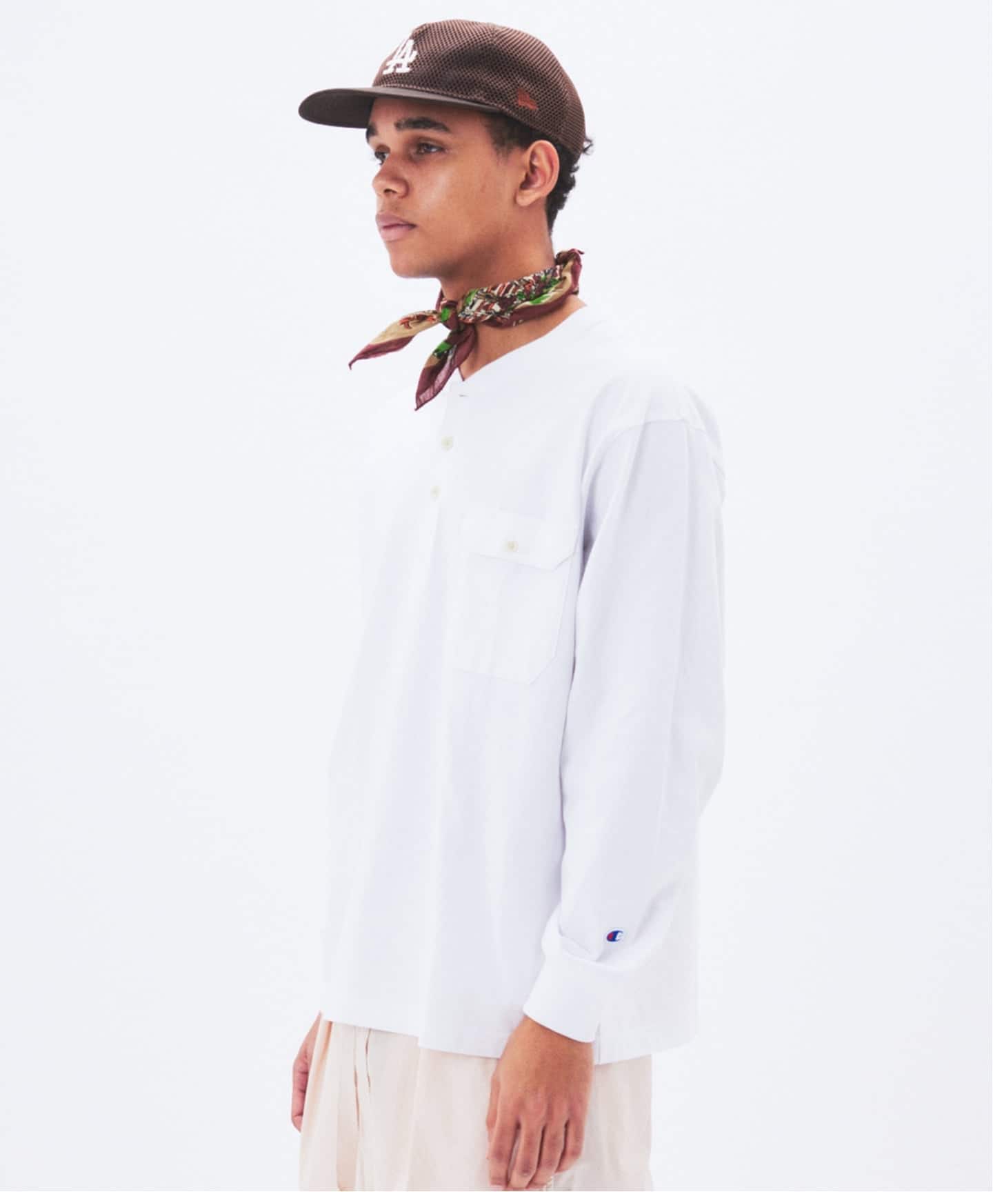 CHAMPION / チャンピオン for JS 長袖 ヘンリーネック（Tシャツ