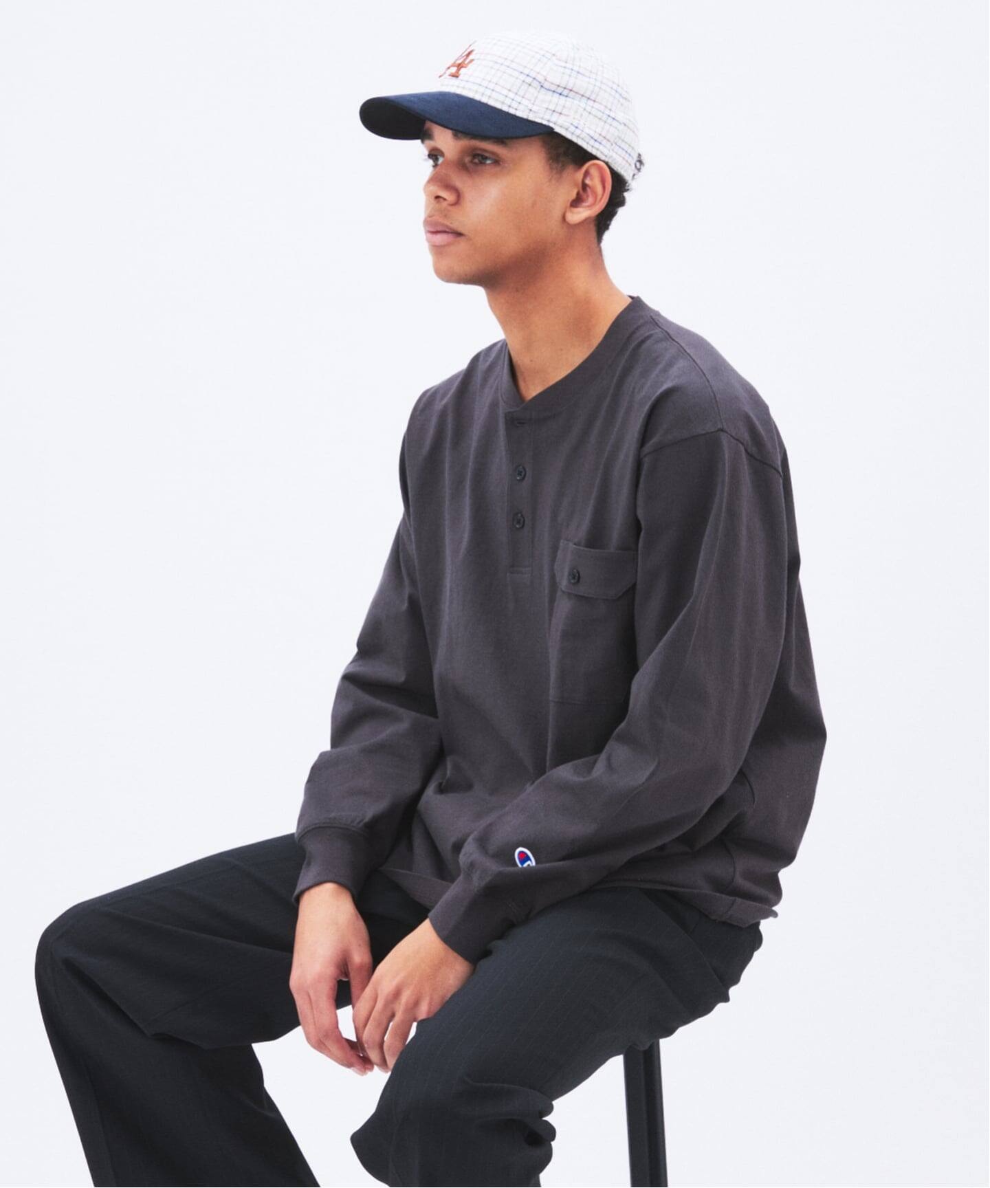 CHAMPION / チャンピオン for JS 長袖 ヘンリーネック（Tシャツ