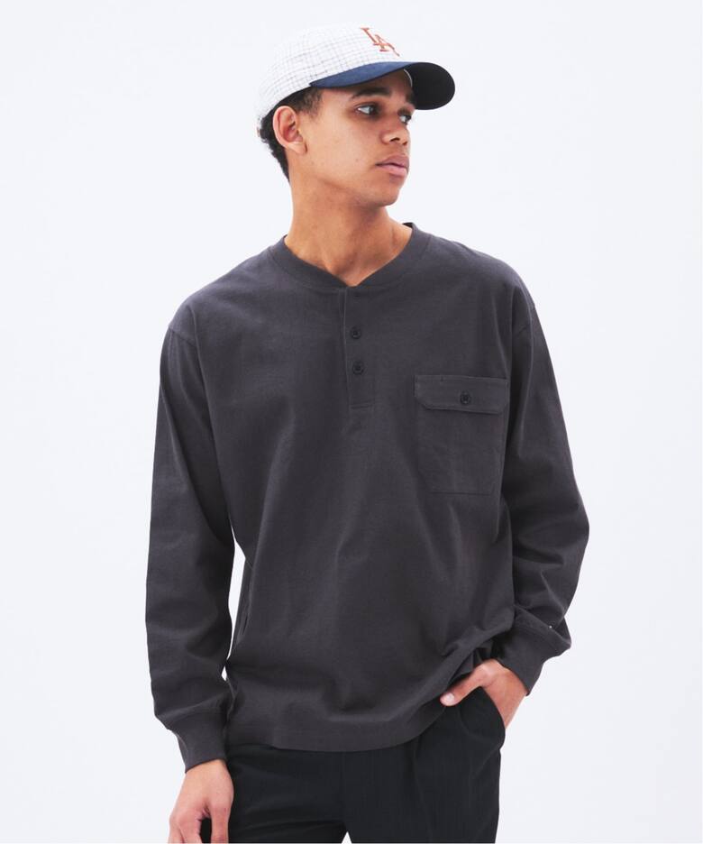CHAMPION / チャンピオン for JS 長袖 ヘンリーネック（Tシャツ 