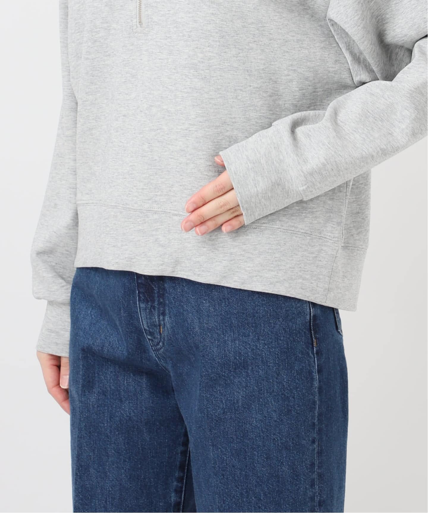 ウォッシャブル / ダンボールハーフZIPトップス（スウェット）｜B.C