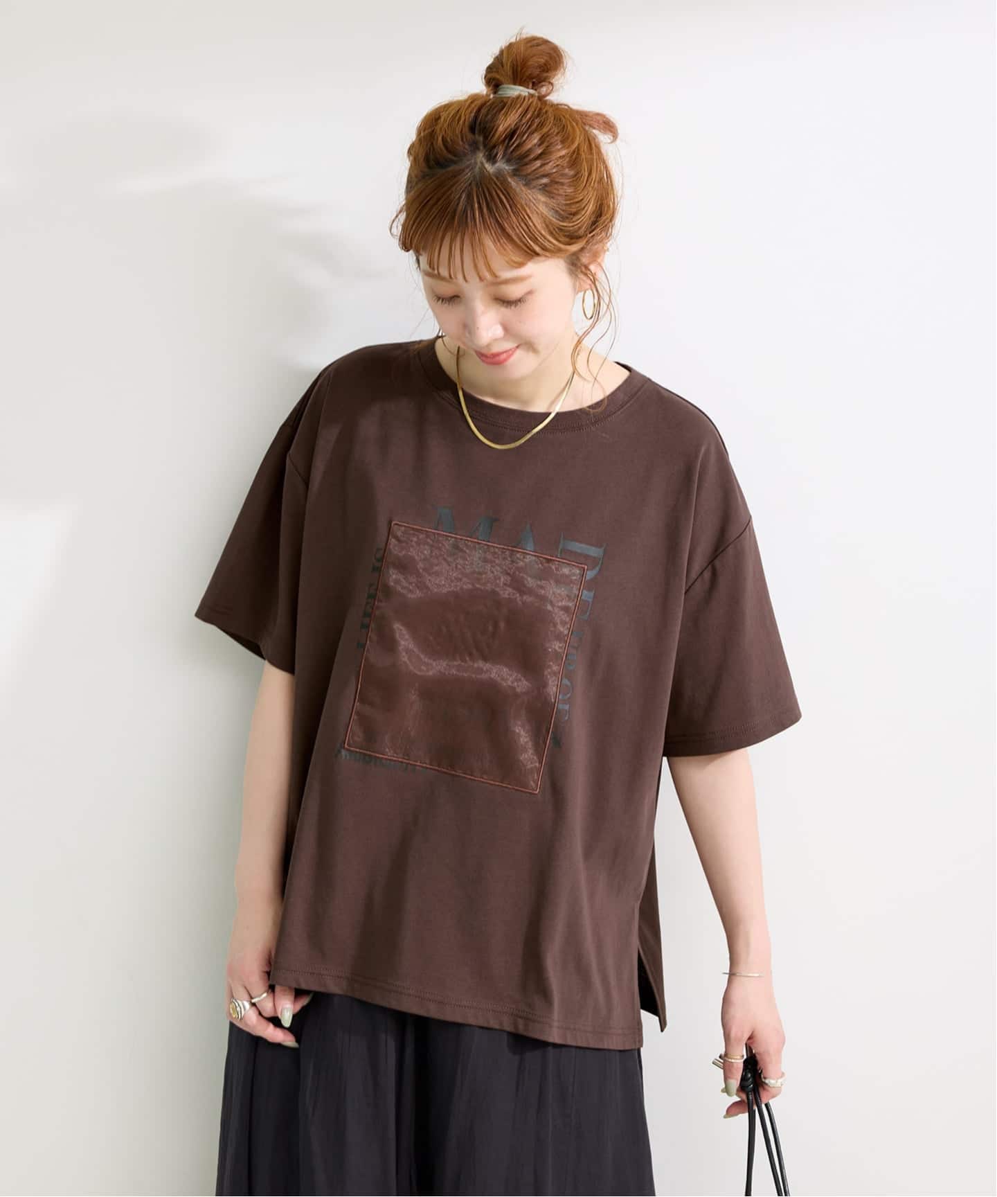 手洗い可 / オーガンジープリントロゴTEE（Tシャツ／カットソー）｜B.C