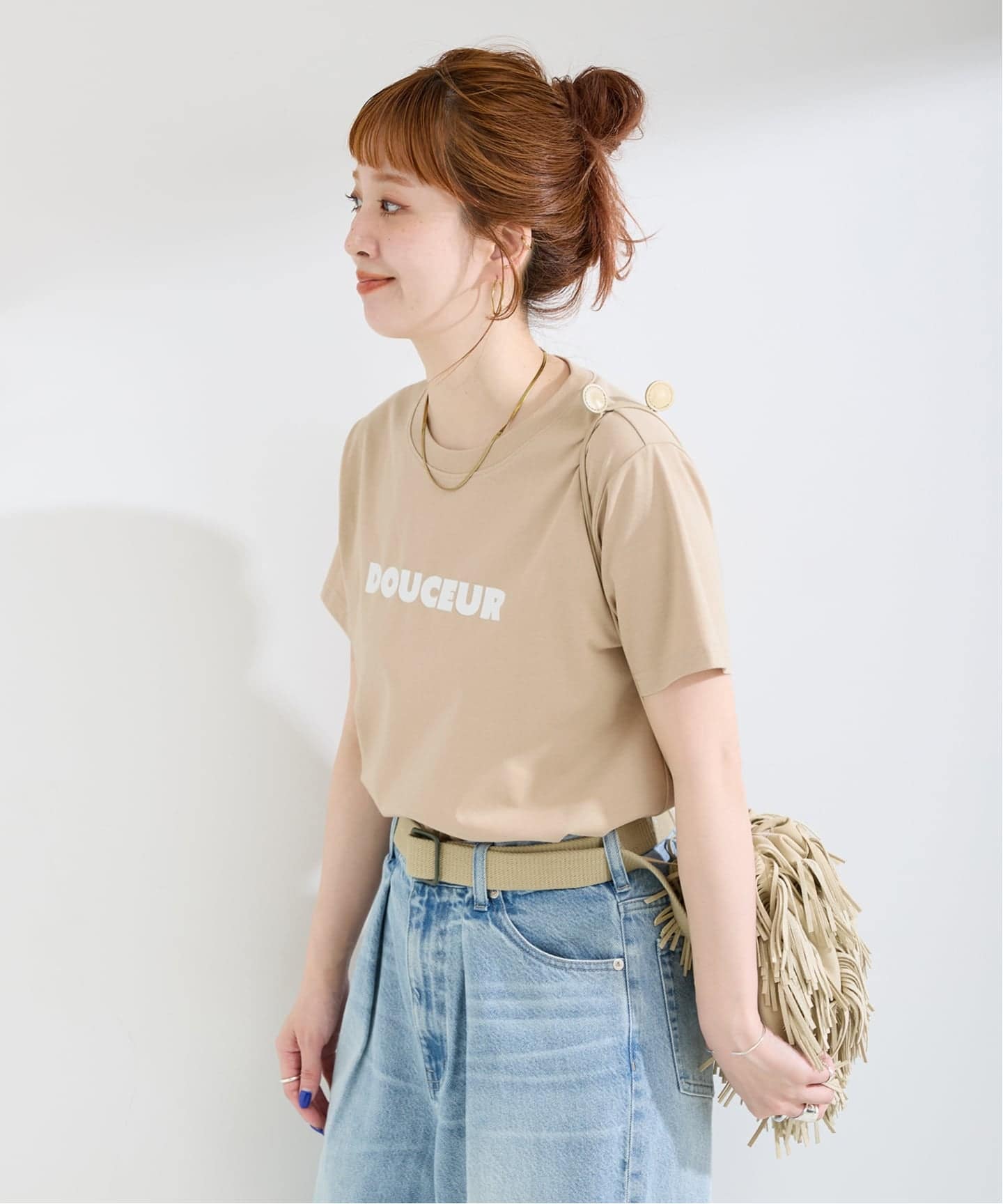 追加》手洗い可 / フロッキープリントロゴTEE（Tシャツ／カットソー