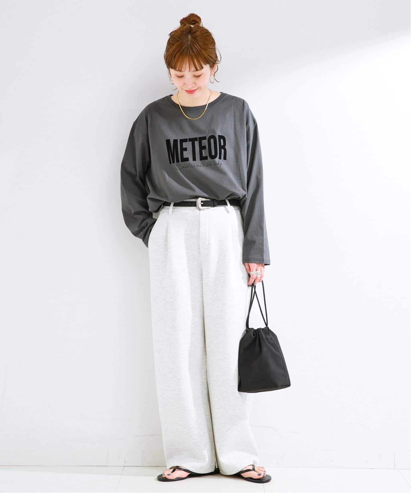 手洗い可 / フロッキーオーバーロンTEE（Tシャツ／カットソー）｜B.C