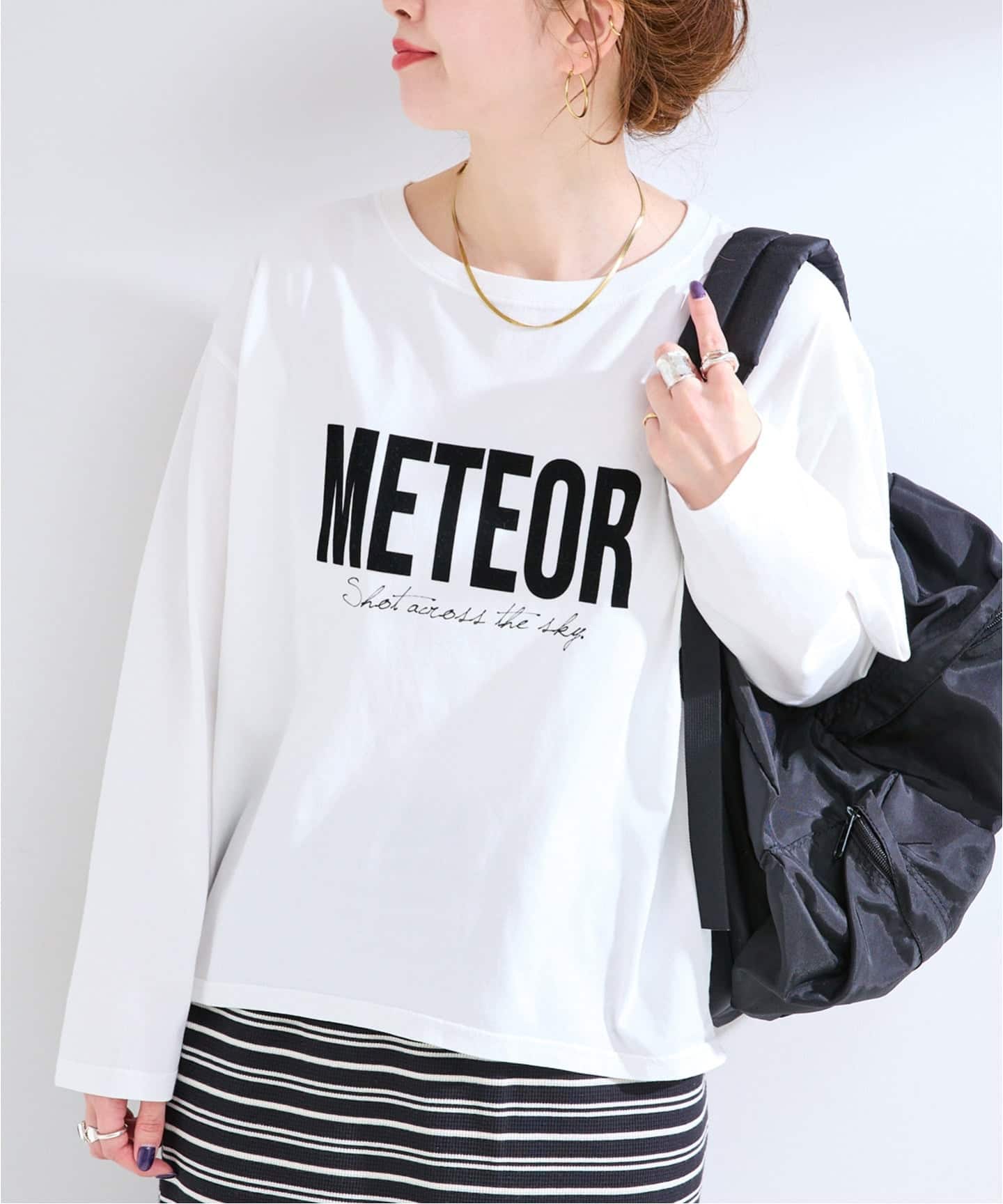 手洗い可 / フロッキーオーバーロンTEE（Tシャツ／カットソー）｜B.C