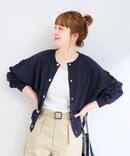 手洗い可 / クルーネック裏毛カーディガン