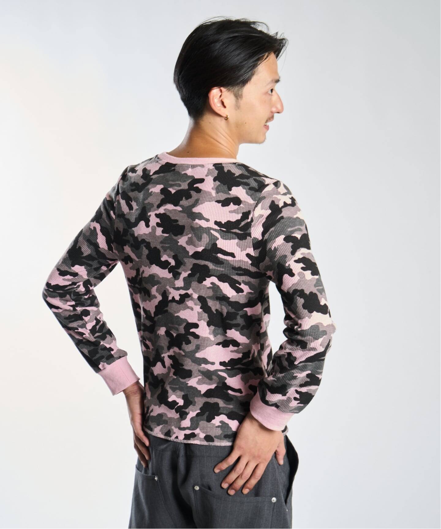 Flex wit me 迷彩カモ柄ロンTサーマルTシャツ ibuki君着用 スリムフィット カモ サーマル ロンT / J Slim Camo Thermal L/S（T
