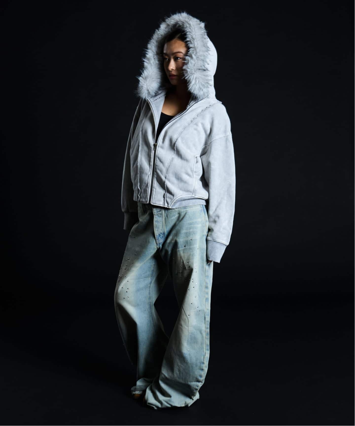≪予約≫2Way ファージップパーカー / J Faux Fur Zip Hoodie