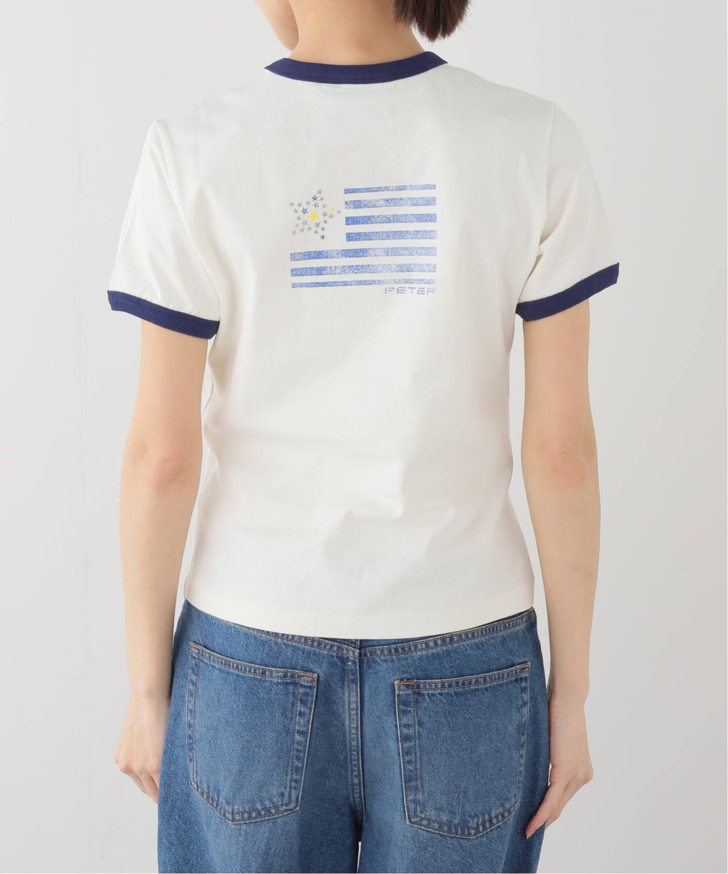 WEB＋一部店舗限定】MY NAME IS PETER / (W)STAR FLAG RINGER T-SHIRTS