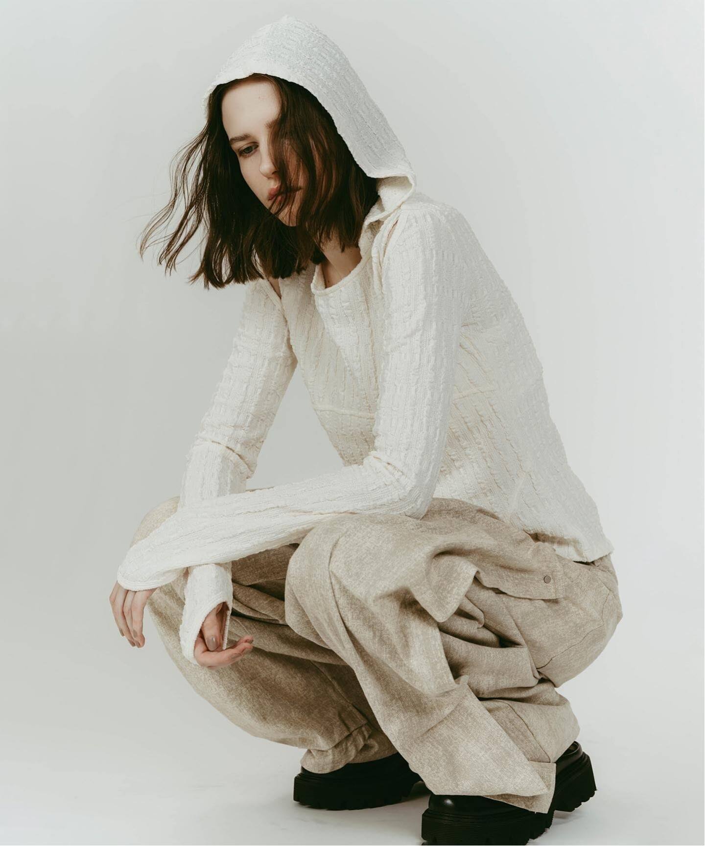 Knuth Marf/クヌースマーフ hooded jacquard top（Tシャツ／カットソー