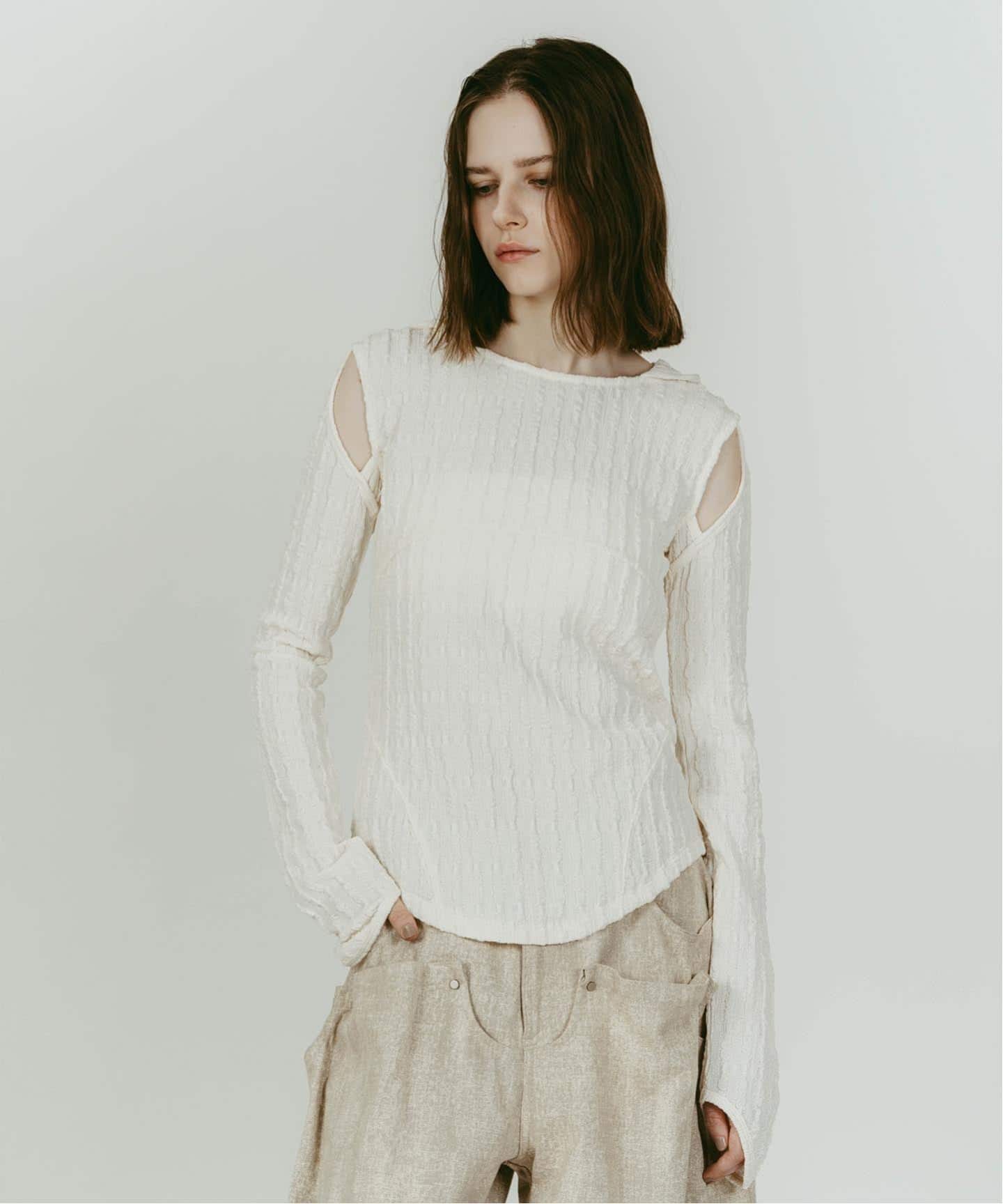 Knuth Marf/クヌースマーフ hooded jacquard top（Tシャツ／カットソー