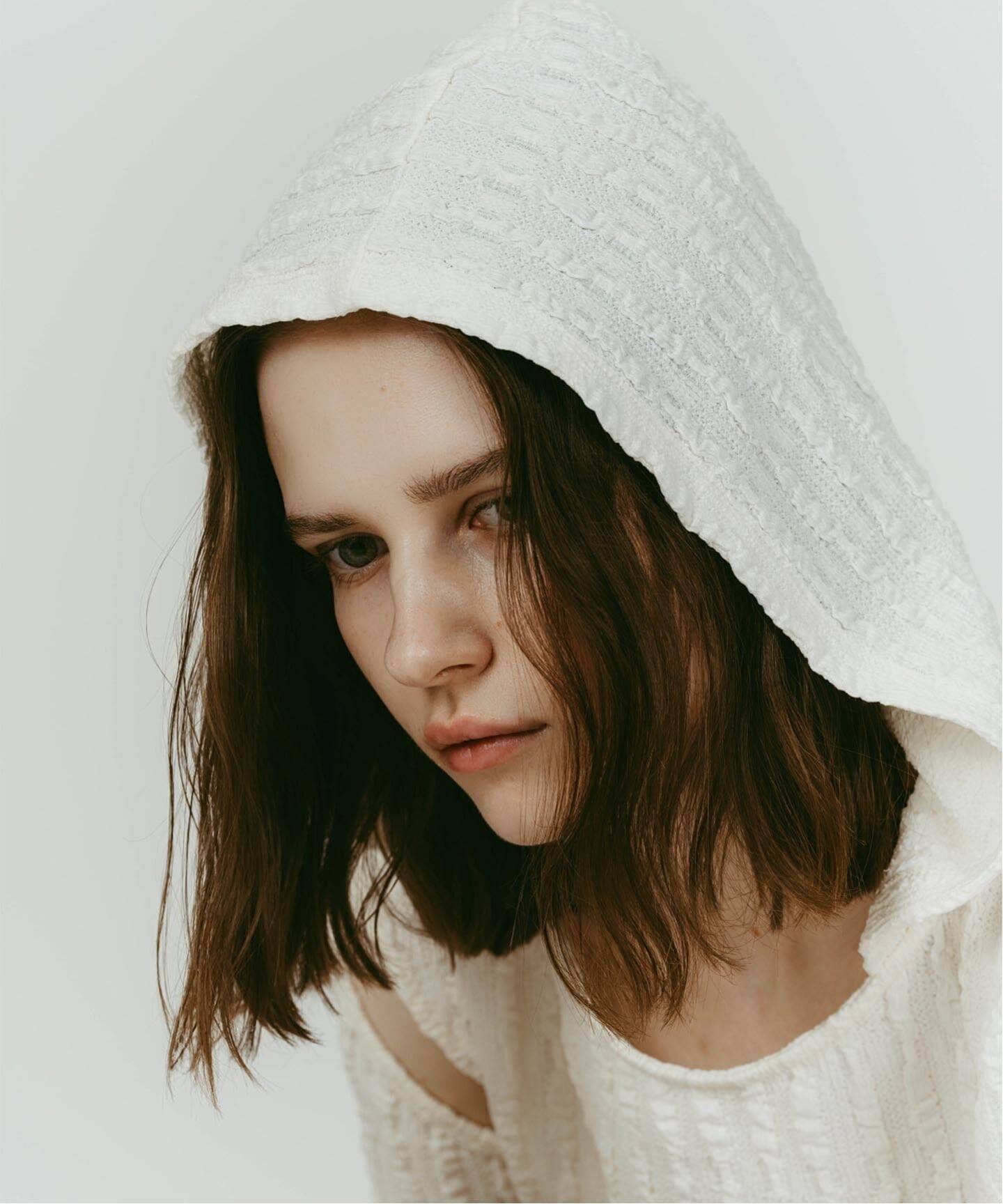Knuth Marf クヌースマーフ hooded jacquard top hooded jacquard top/black | KNUTH MARF