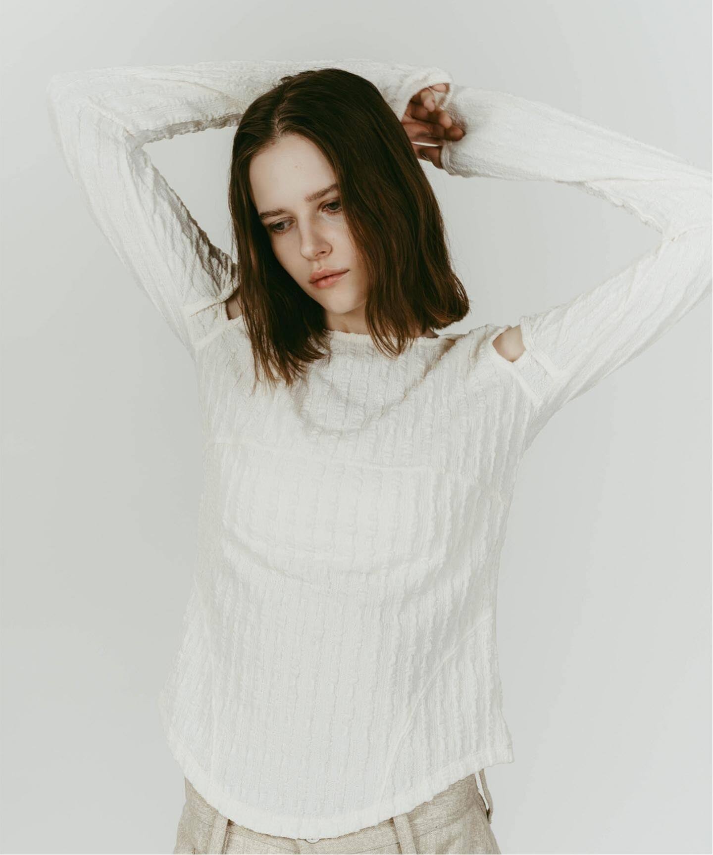 Knuth Marf クヌースマーフ hooded jacquard top hooded jacquard top/black | KNUTH MARF